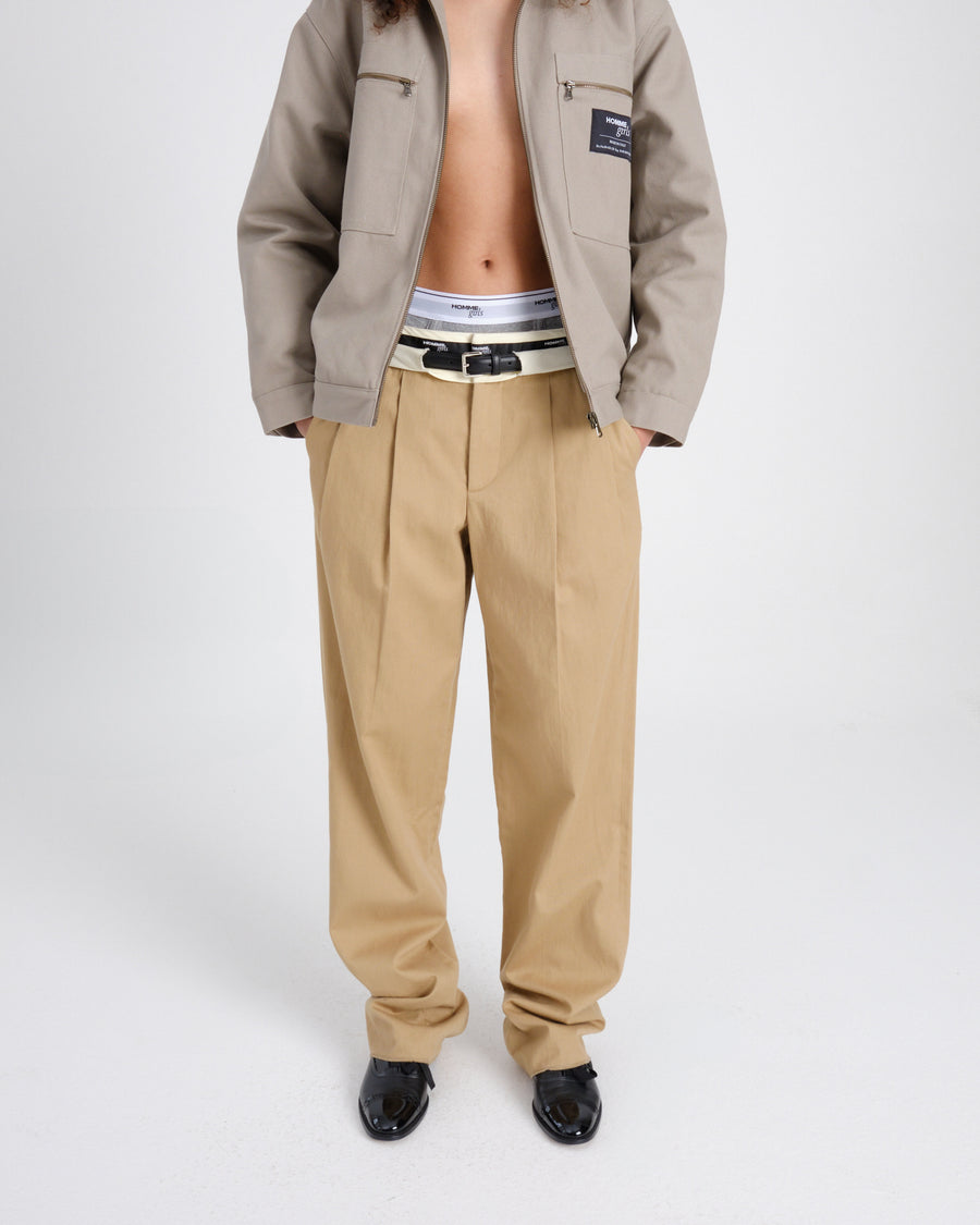 Big Pant with Belt in Khaki