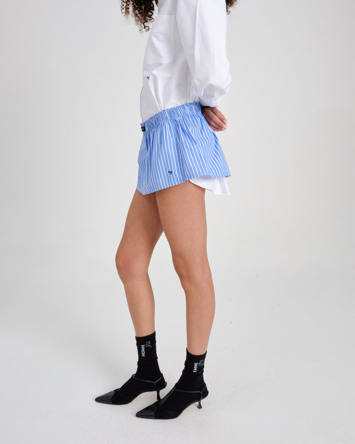 Mini Boxer Skirt / Bandeau Top in Classic Stripe