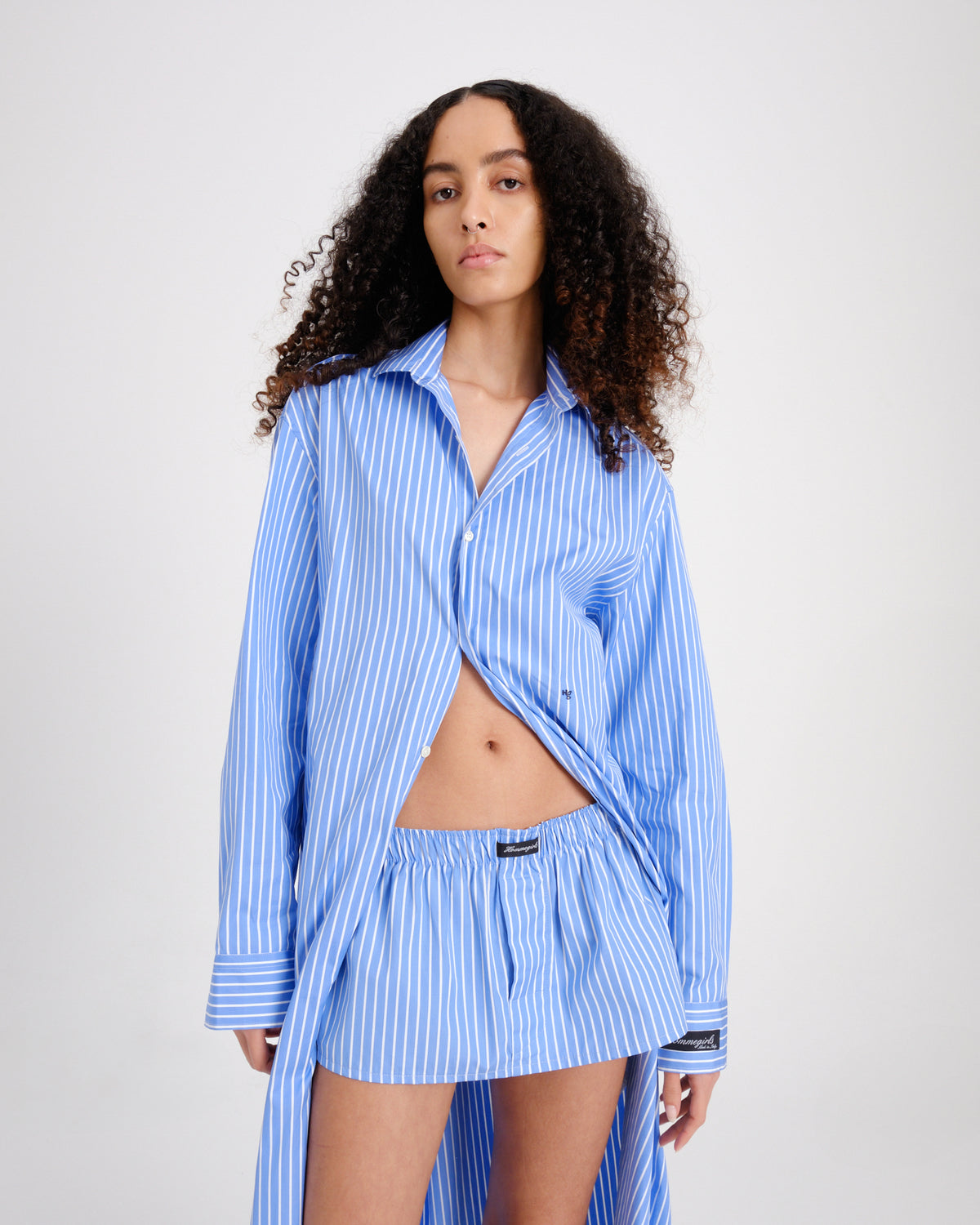 Mini Boxer Skirt / Bandeau Top in Classic Stripe