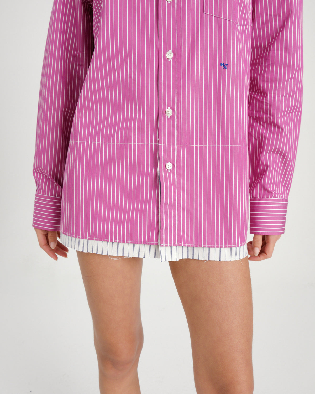 Mini Shirtdress in Raspberry Stripe