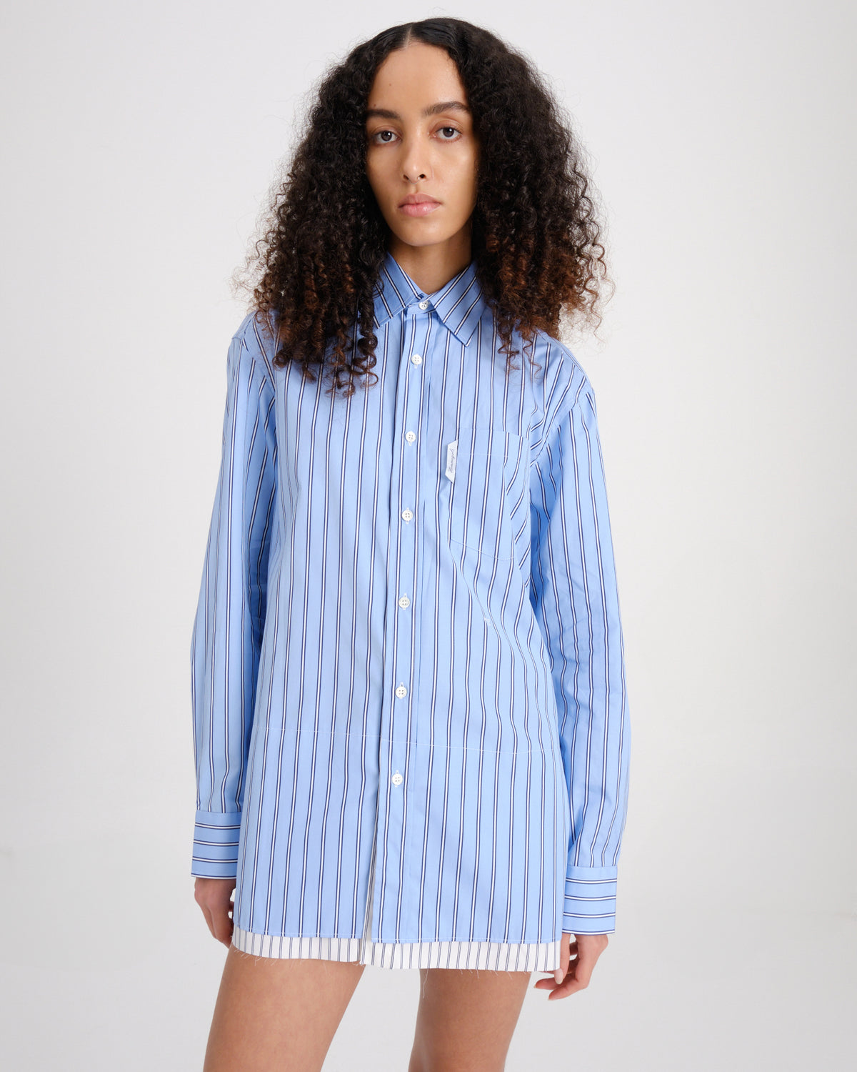 Mini Shirtdress in Japanese Blue Stripe