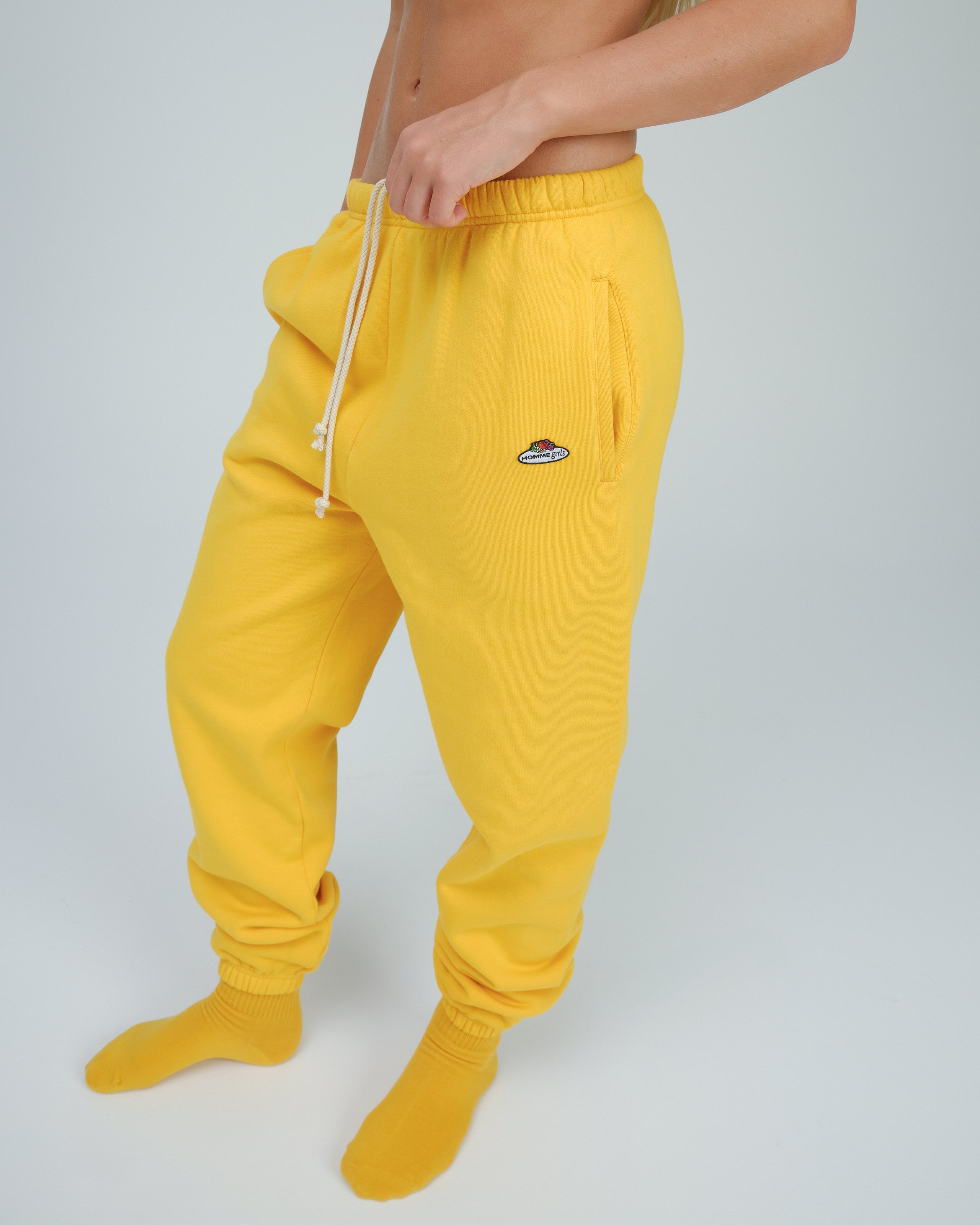 HommeGirls x Fruit Of The Loom Sweatpants in Yellow