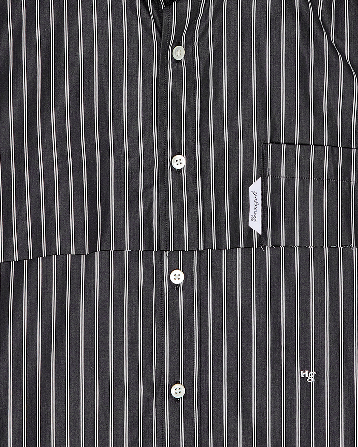 Long Sleeve Layered Shirt in Black Stripe