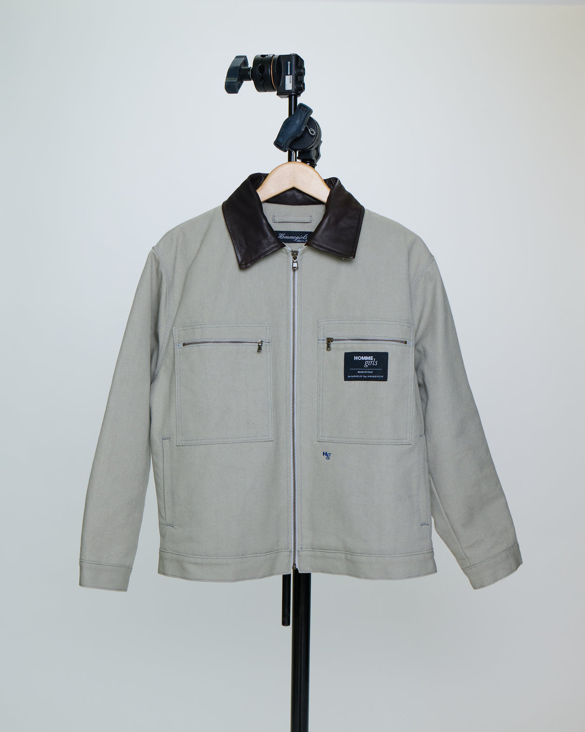 Work Jacket in Grey Canvas