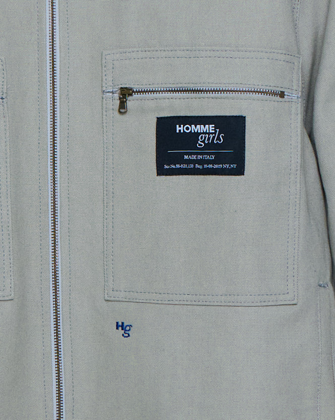 Work Jacket in Grey Canvas