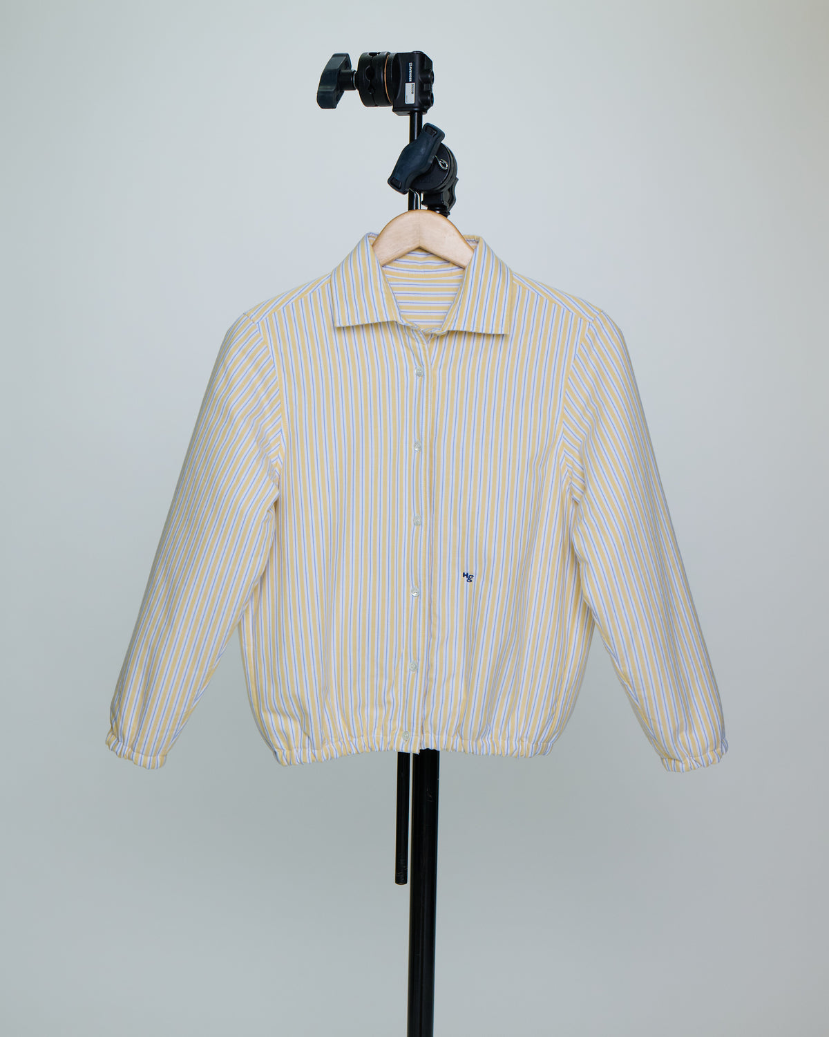 Shirt Bomber Jacket in Yellow Stripe Oxford