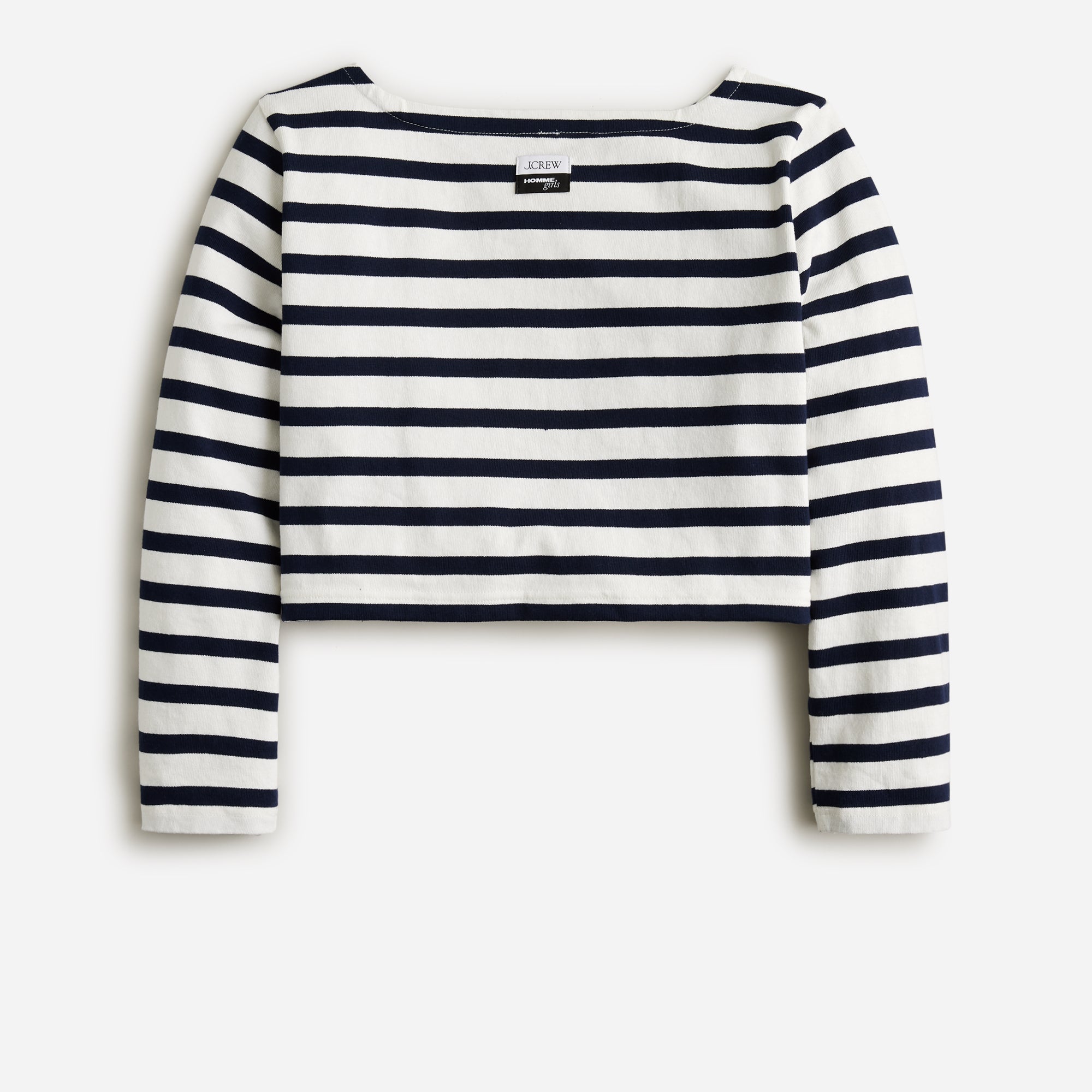 Hg X J.Crew Cropped Marine Stripe Pullover