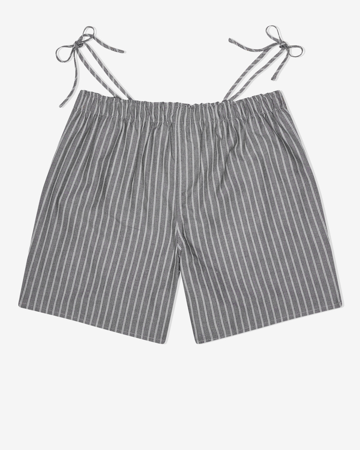 Side Tie Boxer in Oxford Grey Stripe