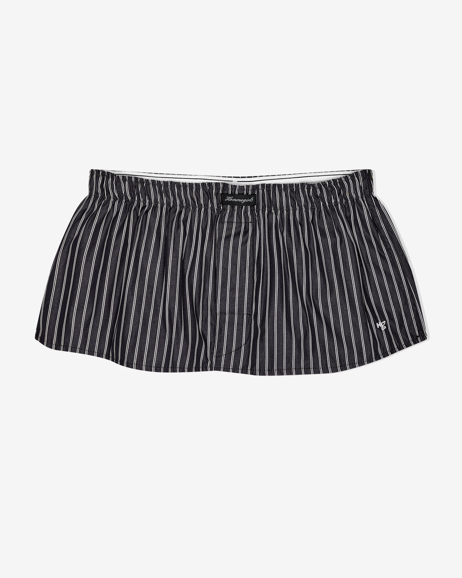 Mini Boxer Skirt / Bandeau Top in Black Stripe