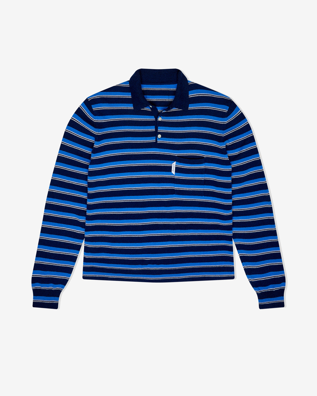 Knit Stripe Polo in Blue Stripe