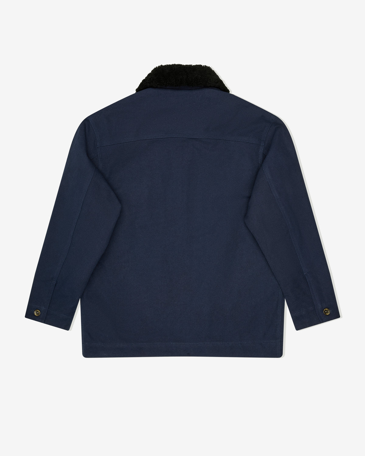 Shearling Collar Workwear Jacket in Dark Navy