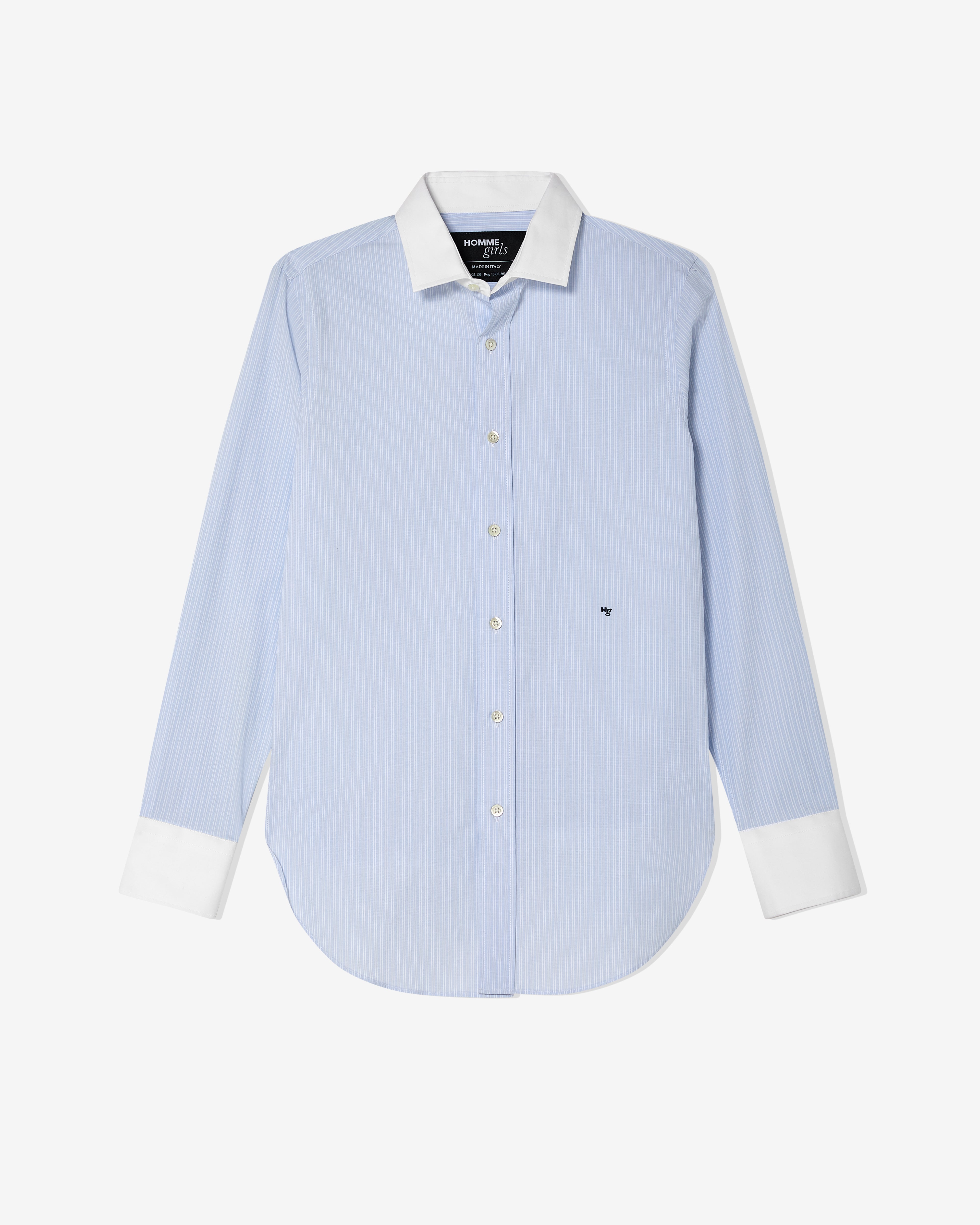 HOMMEGIRLS Classic Contrast Collar Shirt | Blue/Stripe | Size S | Shopbop HOMMEGIRLS Classic Contrast Collar Shirt | Blue/Stripe | Size S | Shopbop
