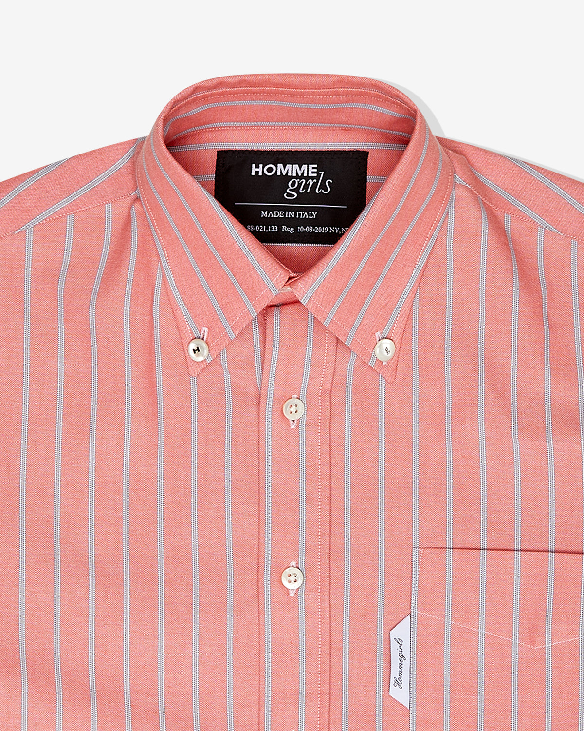 Oxford Shirt in Coral Stripe