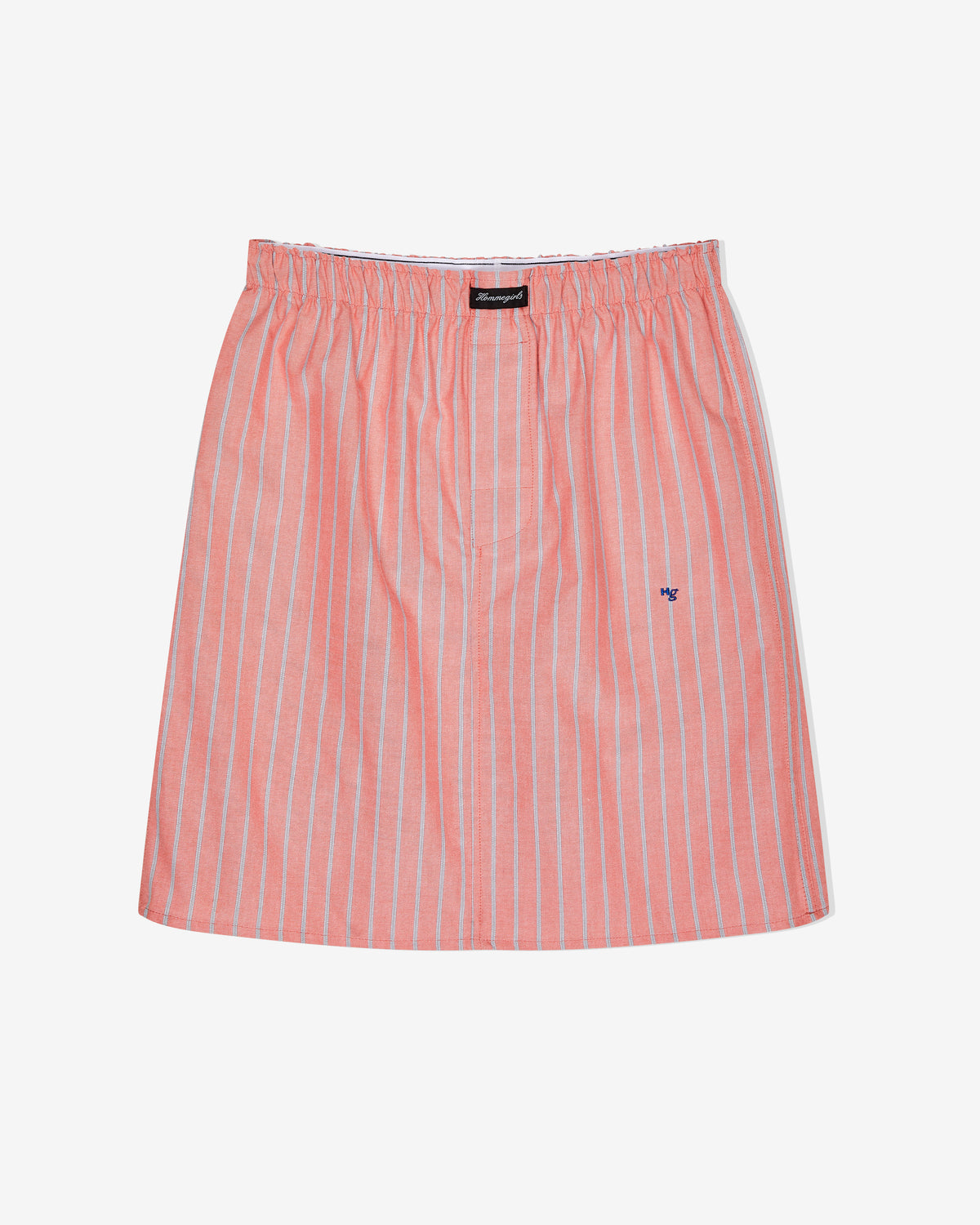 Boxer Pencil Skirt in Coral Stripe Oxford