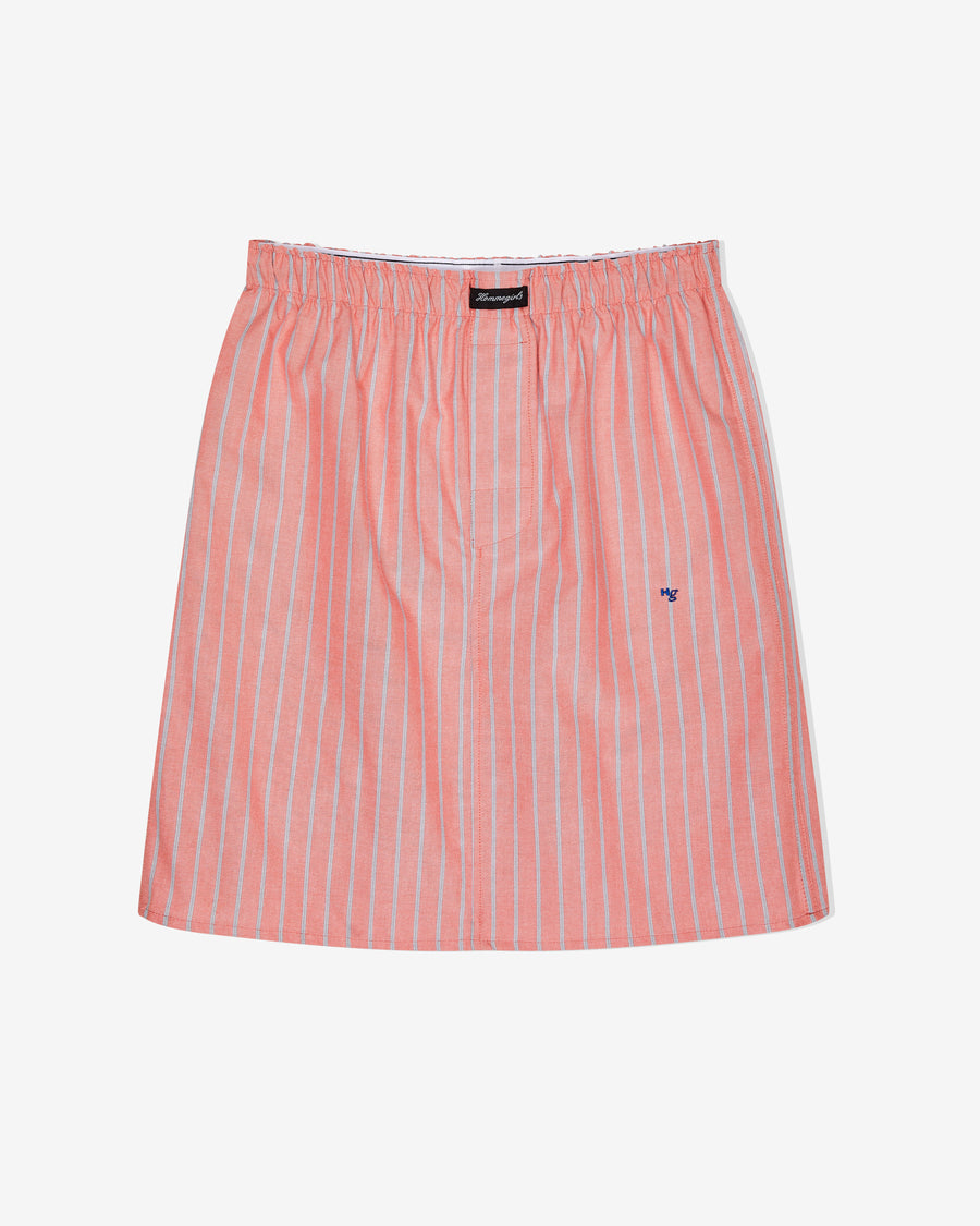 Boxer Pencil Skirt in Coral Stripe Oxford