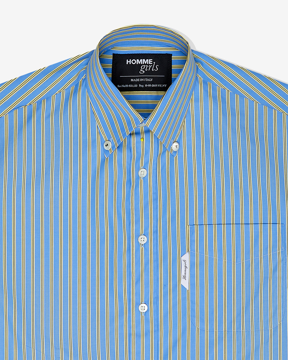 Mullet Shirt in Yellow Blue Stripe