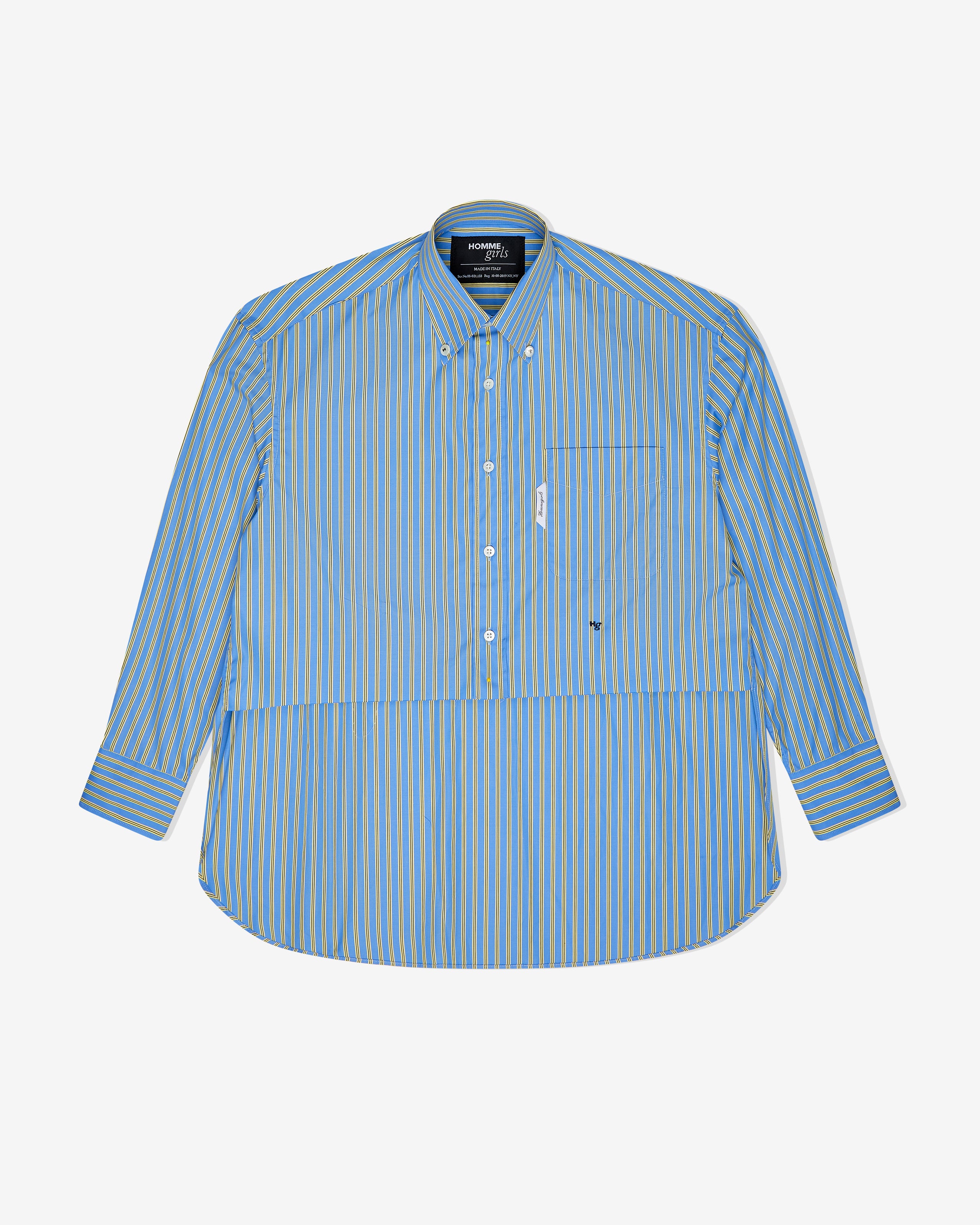 Mullet Shirt in Yellow Blue Stripe