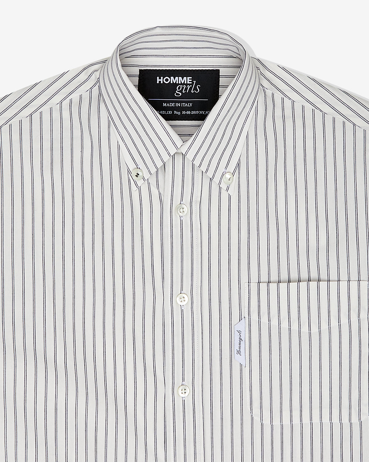 Mullet Shirt in White Japanese Stripe