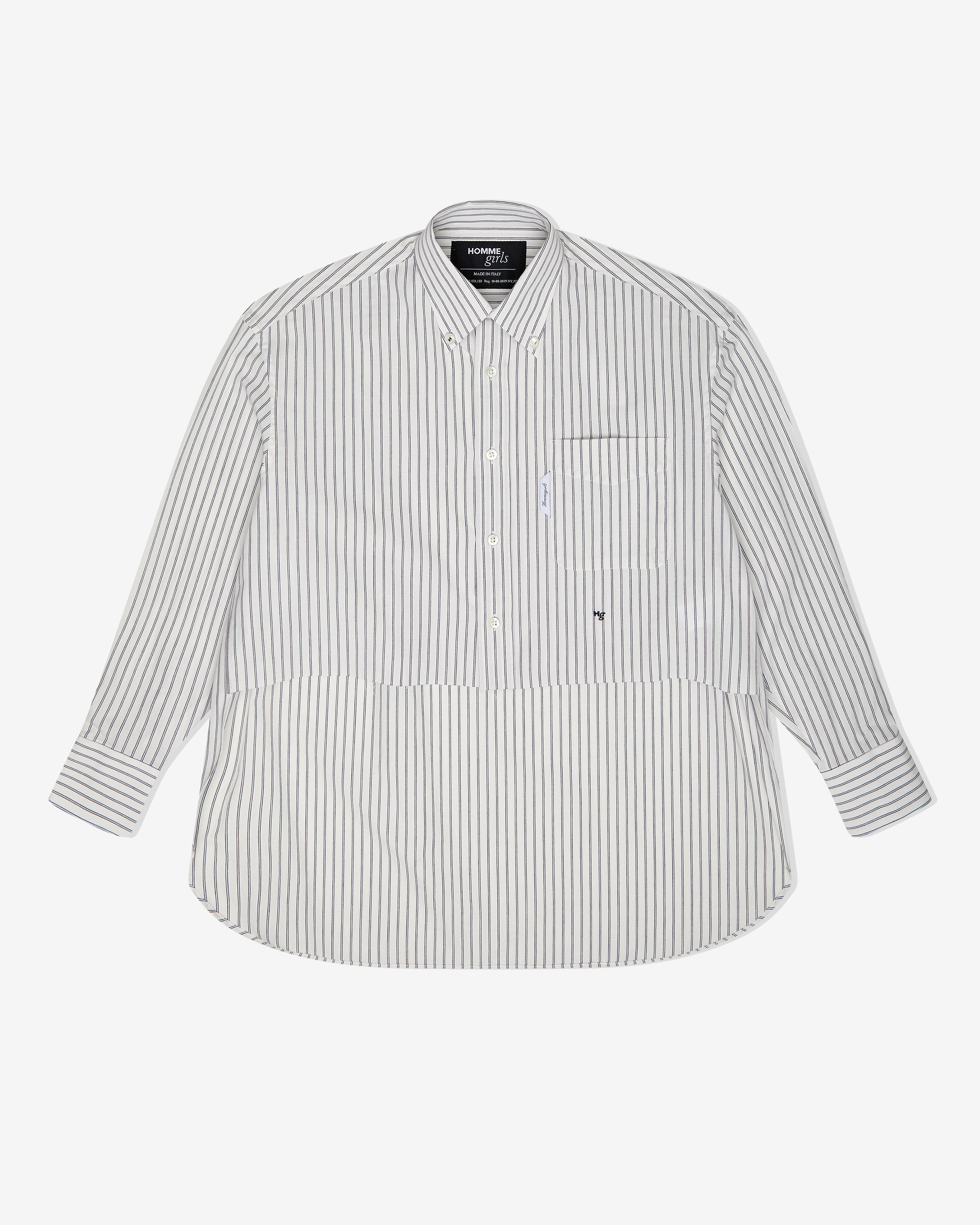 Mullet Shirt in White Japanese Stripe