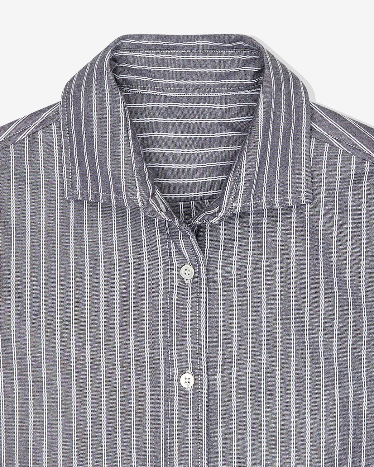 Shirt Bomber Jacket in Grey Stripe Oxford