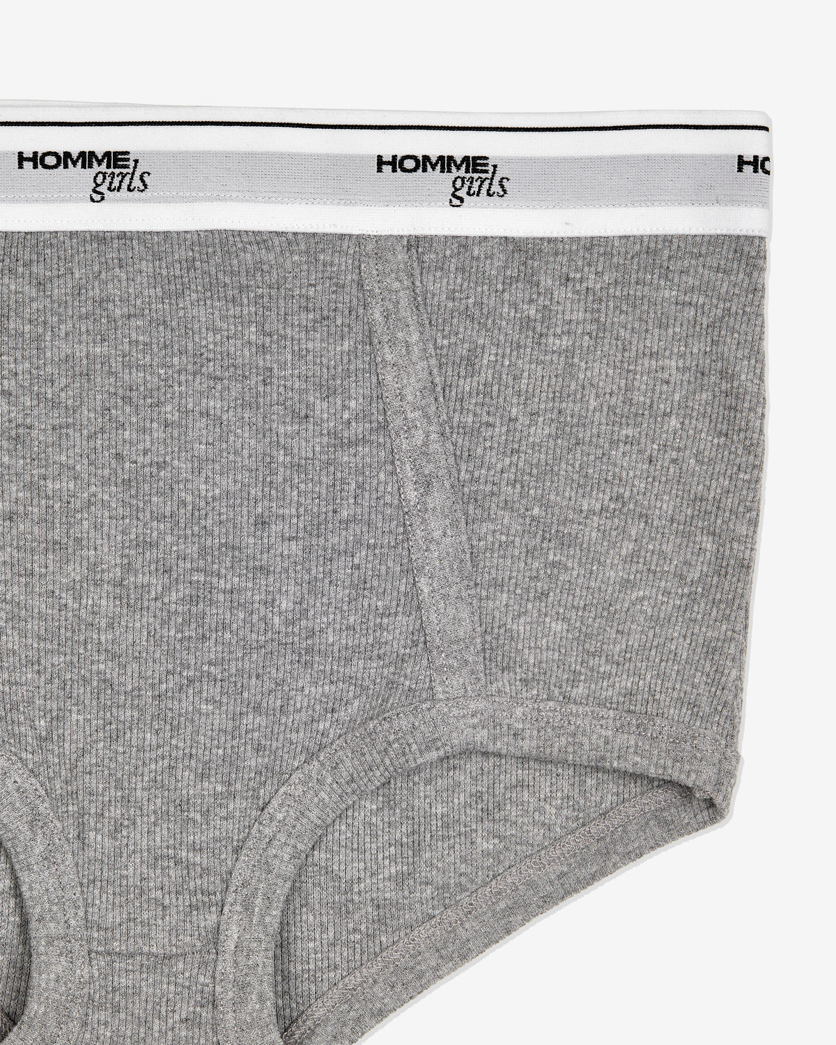 Ribbed Jersey Boy Brief in Heather Grey