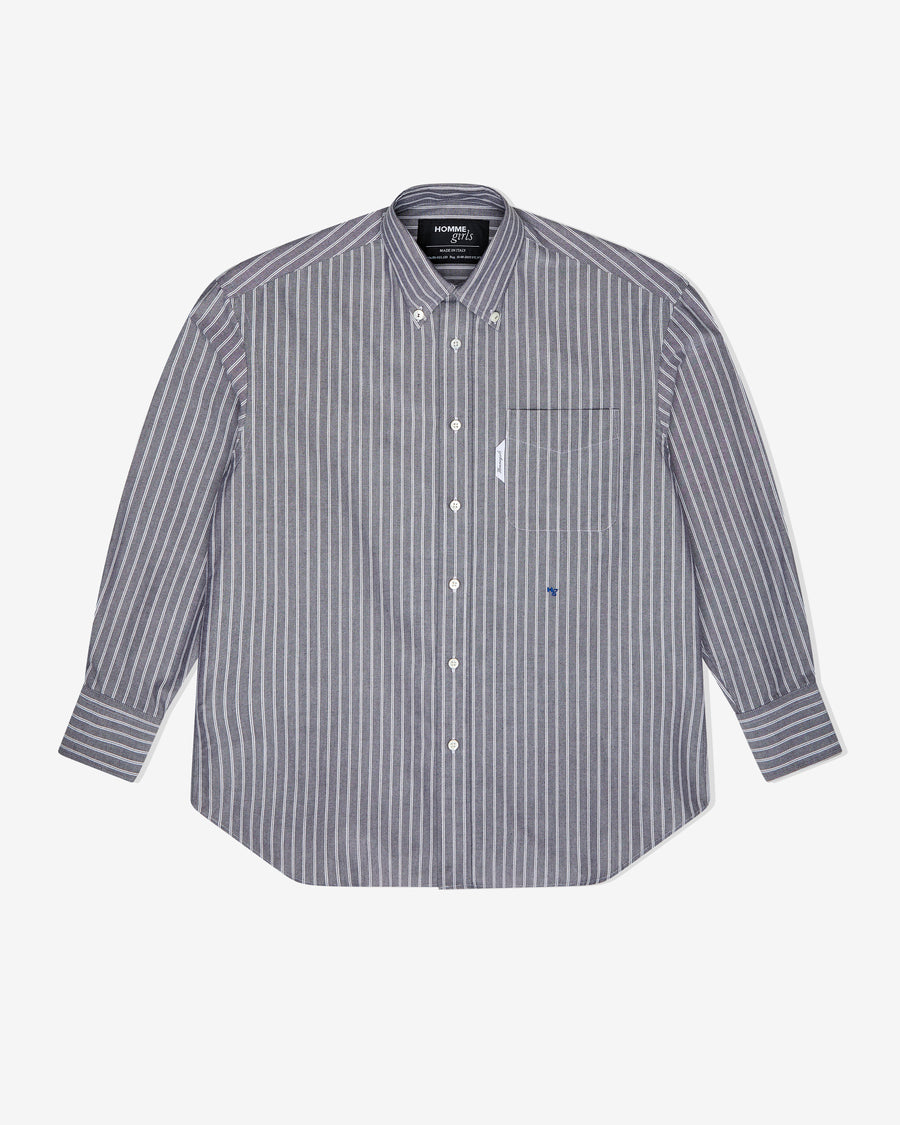Oxford Shirt in Grey Stripe
