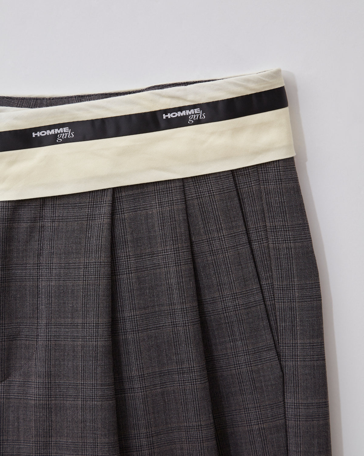 Flip Waist Pants in Grey Plaid