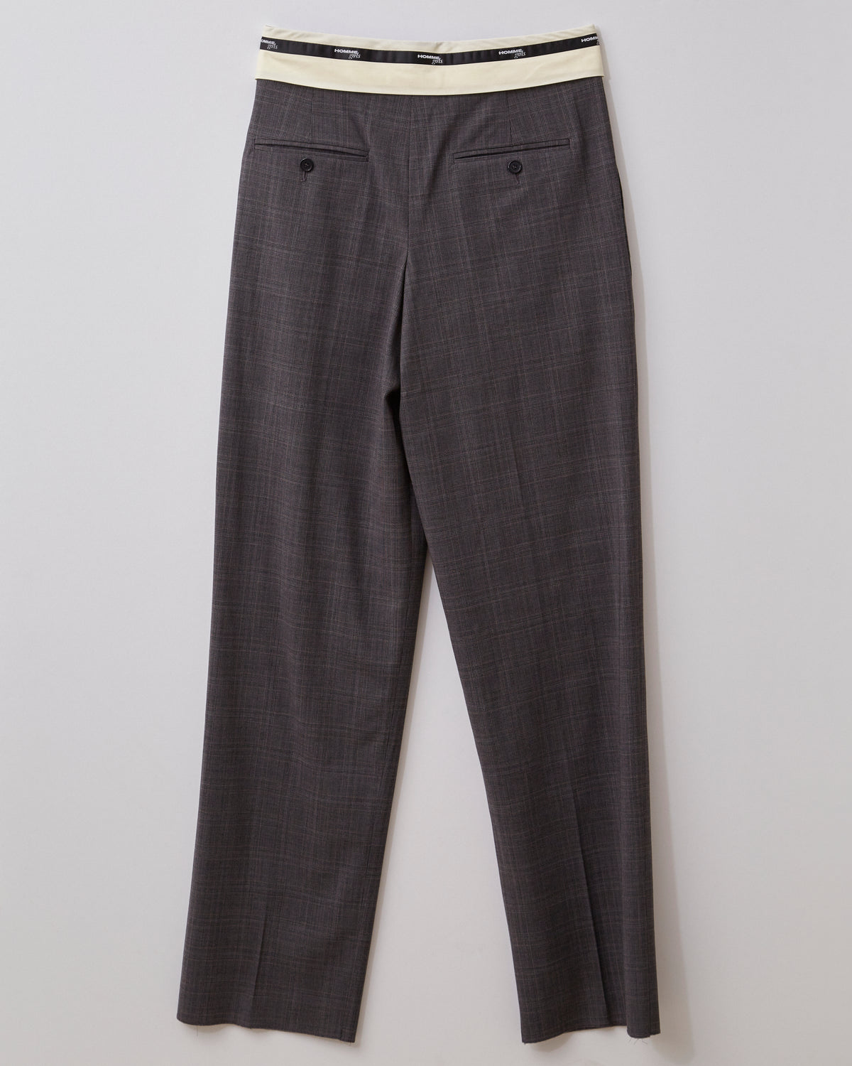 Flip Waist Pants in Grey Plaid