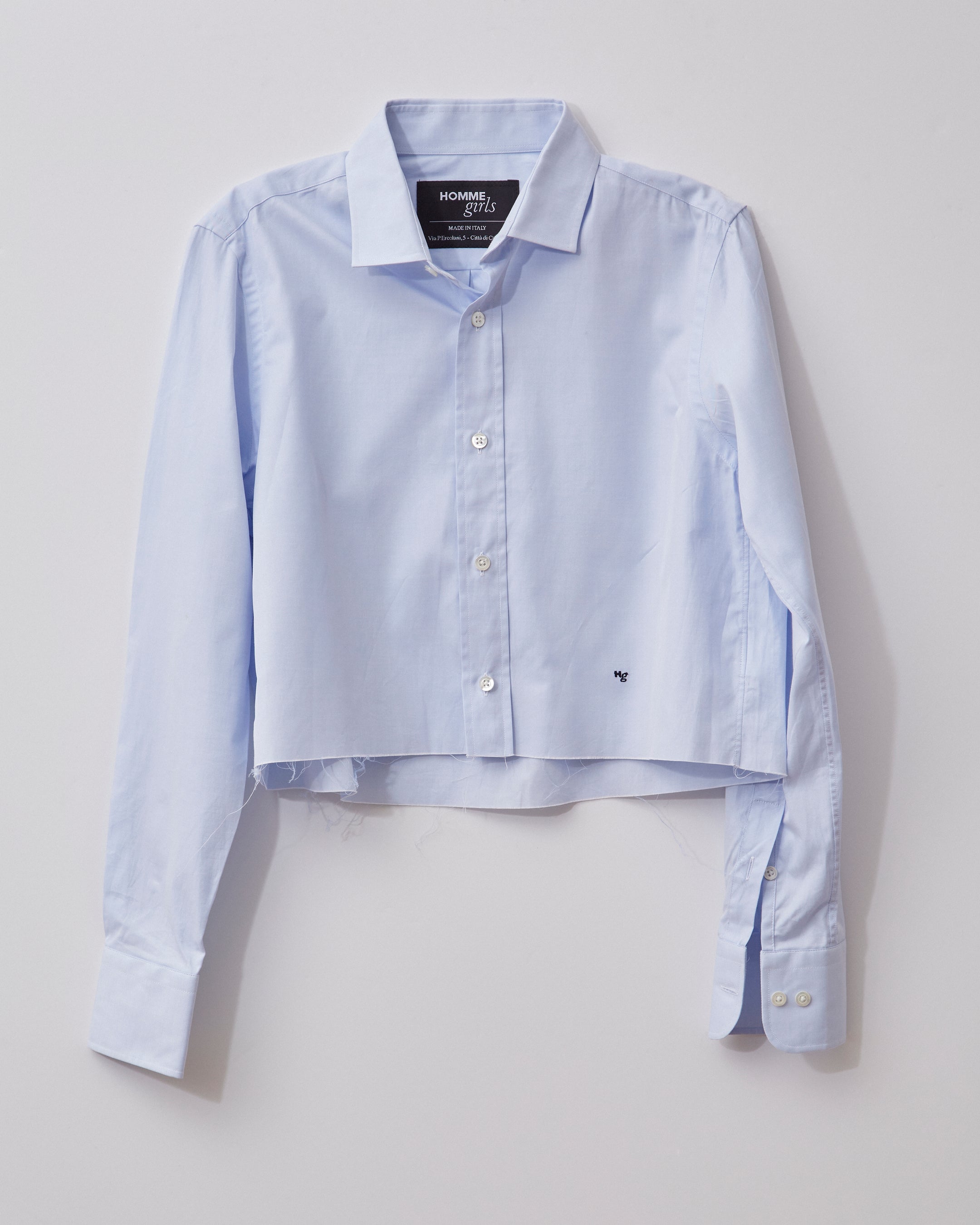 Chambray Blue Cropped Shirt