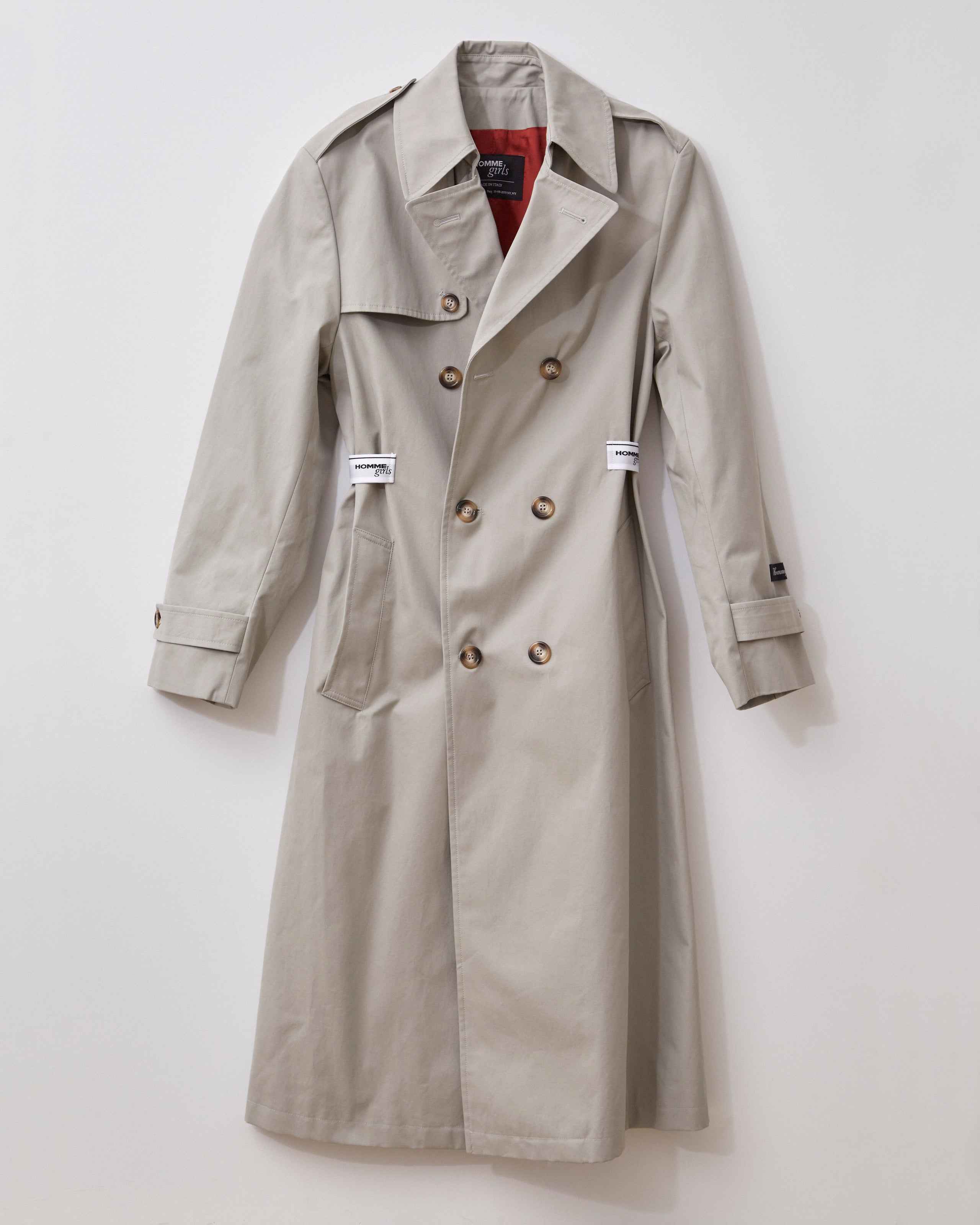 Elastic Logo Waist Trench Coat