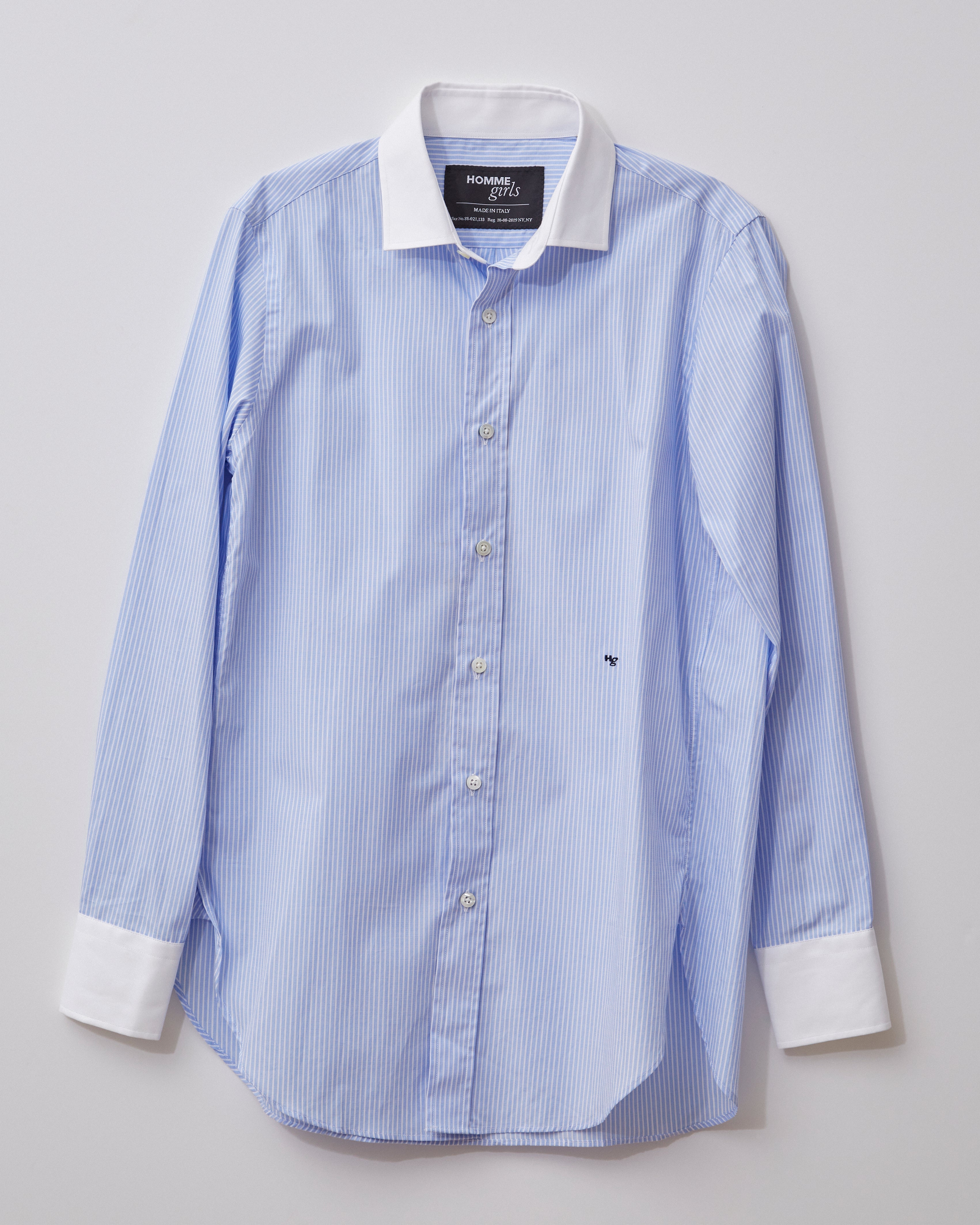 Light Blue Striped Shirt - Made in Italy