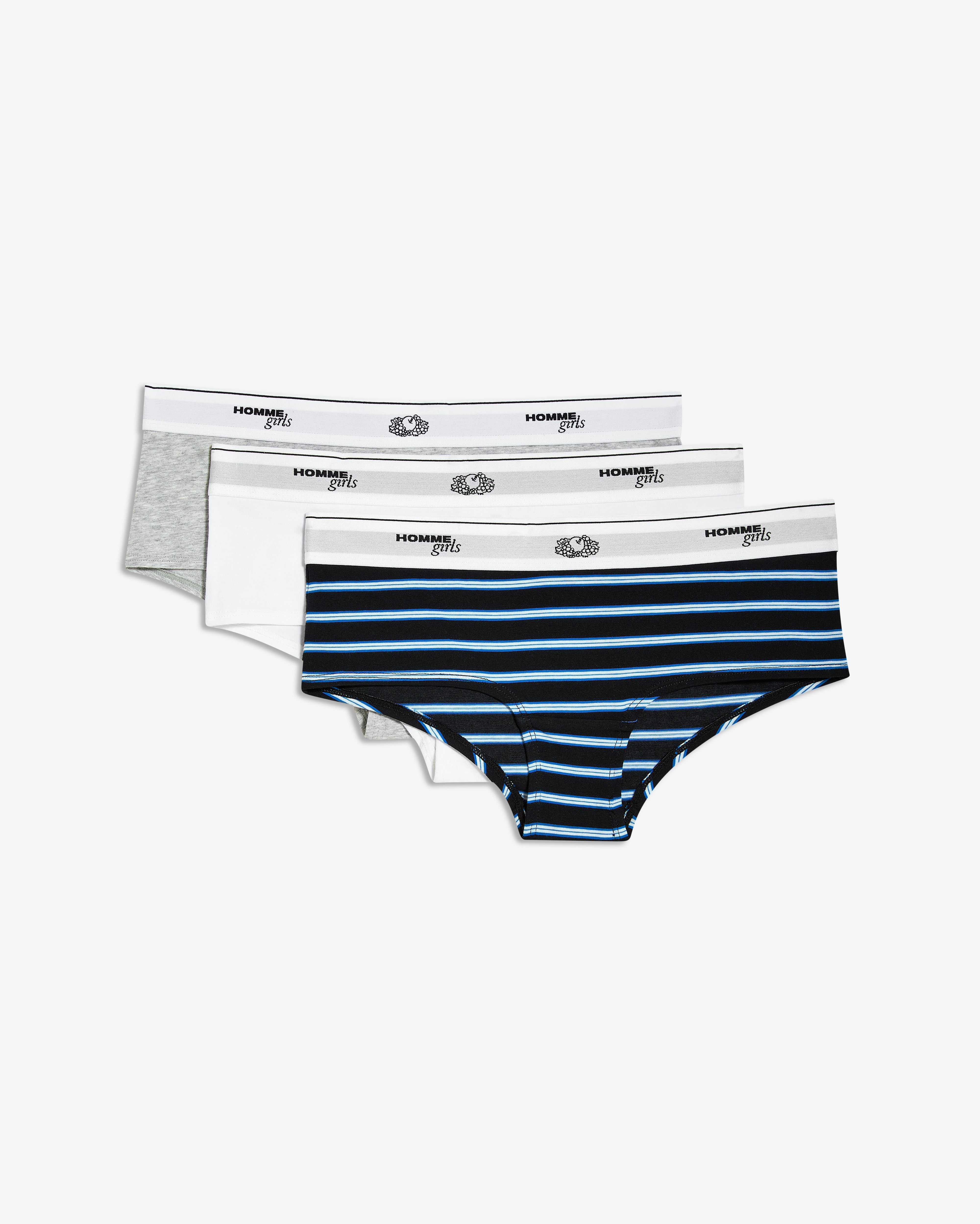 HOMMEGIRLS X Fruit of the Loom Boy Short (3-Pack) Stripe