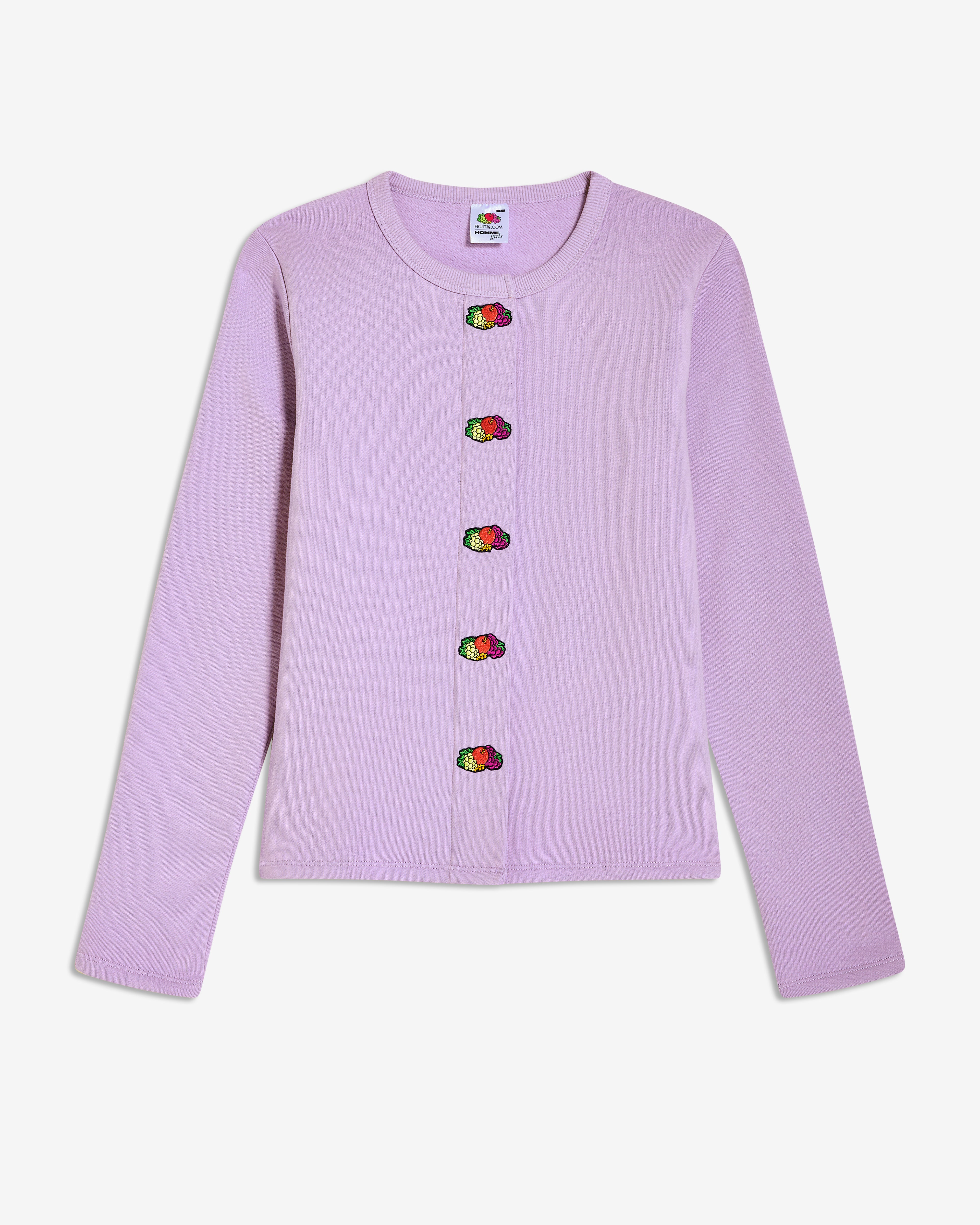 HOMMEGIRLS X FRUIT OF THE LOOM Snap Terry Cardigan in Lavender