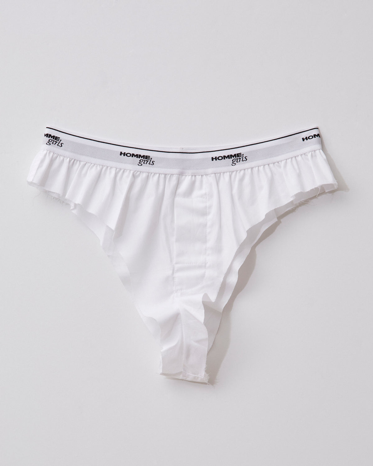 Boxer Cut Bikini in White