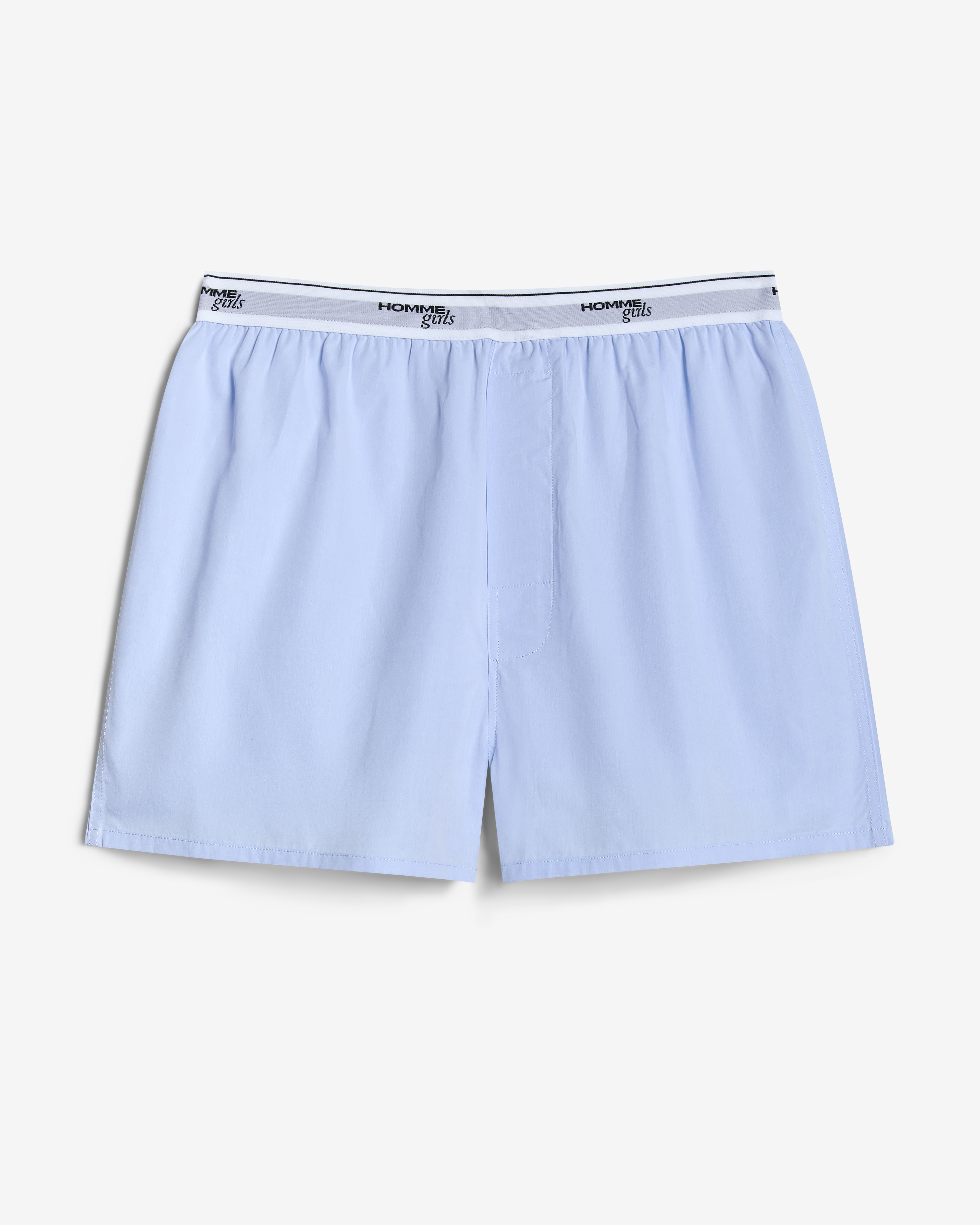 hommegirls オムガールズ　ボクサー　ショーツ Boxer Shorts in Chambray Blue – HOMMEGIRLS