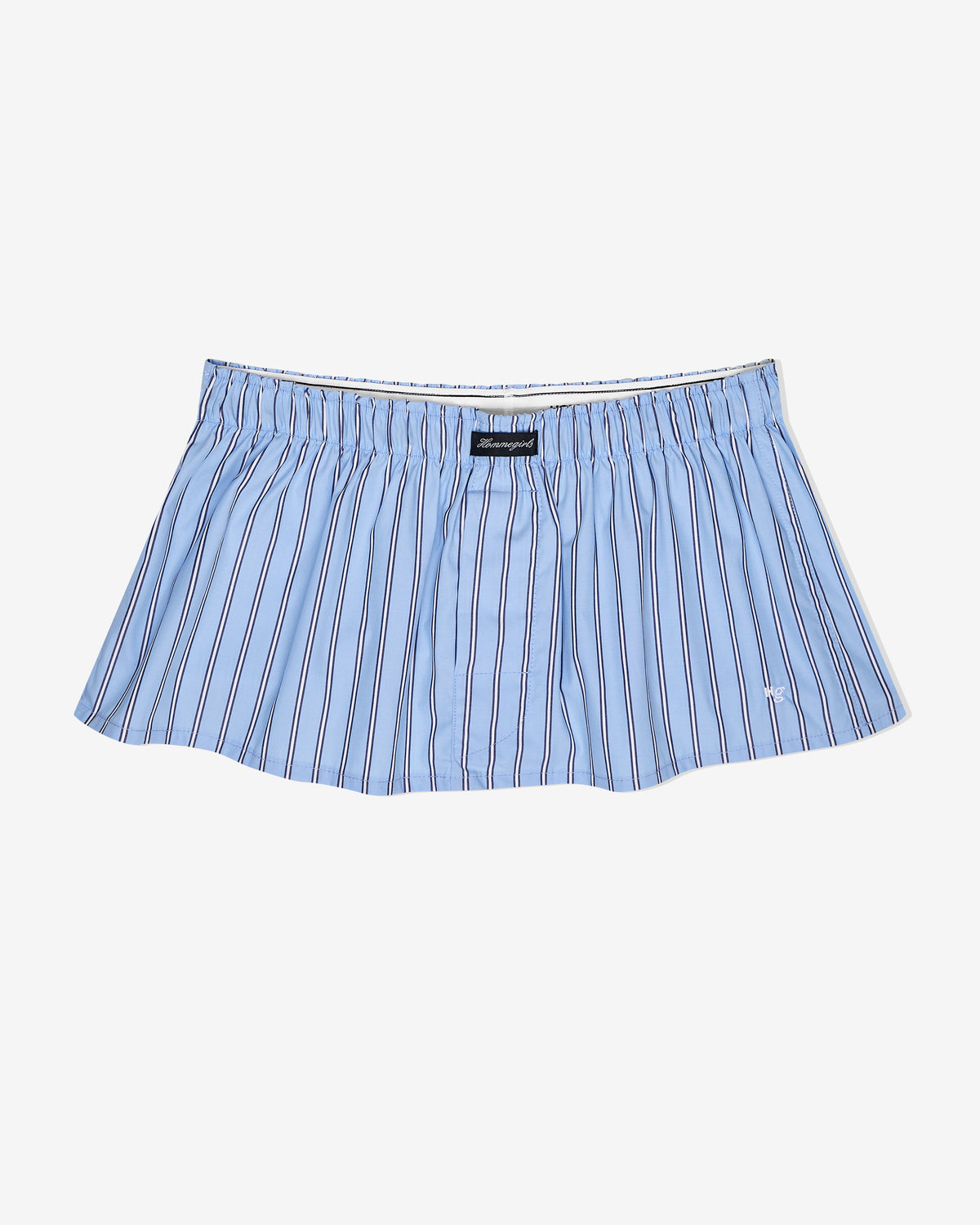 Mini Boxer Skirt / Bandeau Top in Japanese Blue Stripe