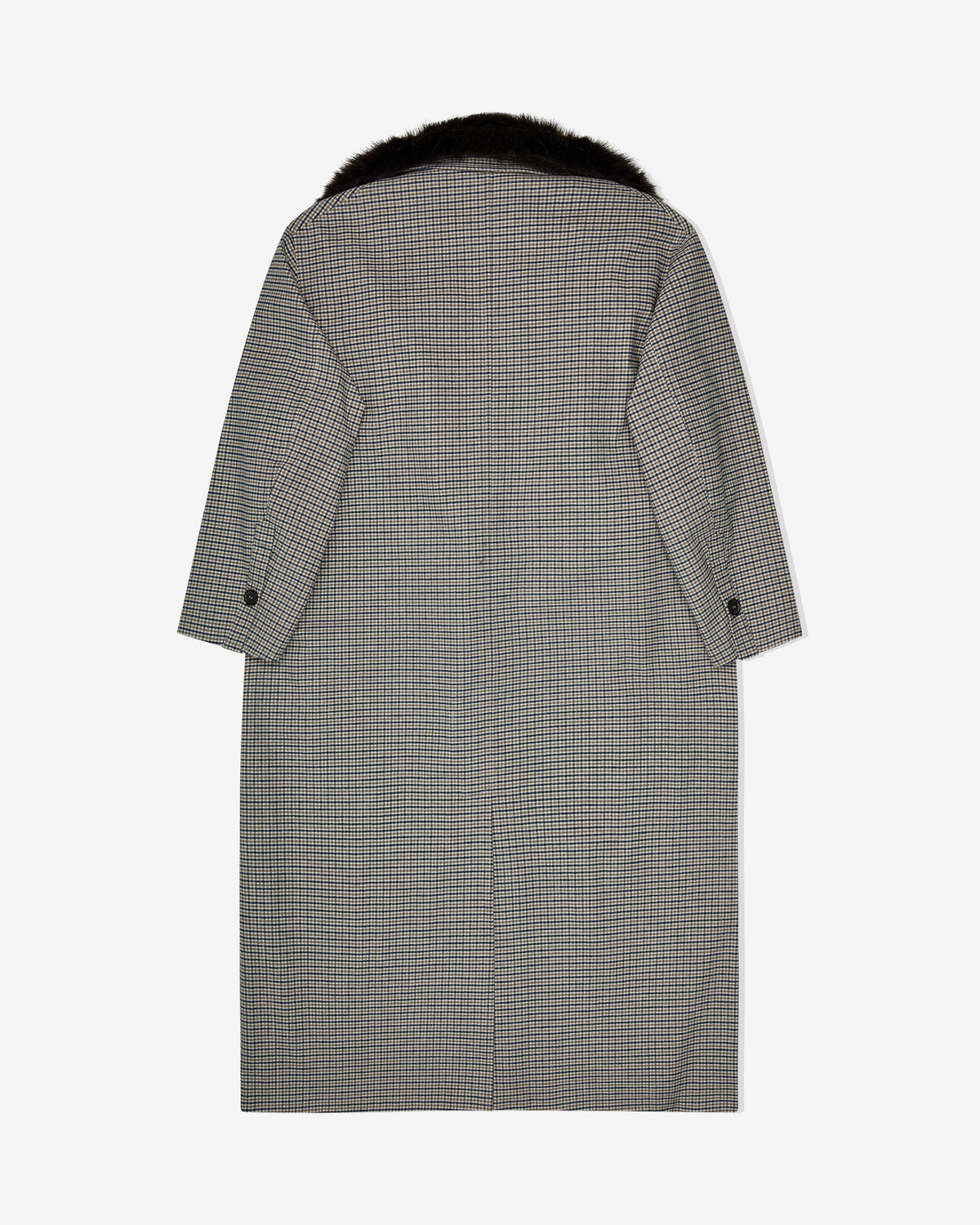 Mac Coat with Shearling Collar in Check Plaid