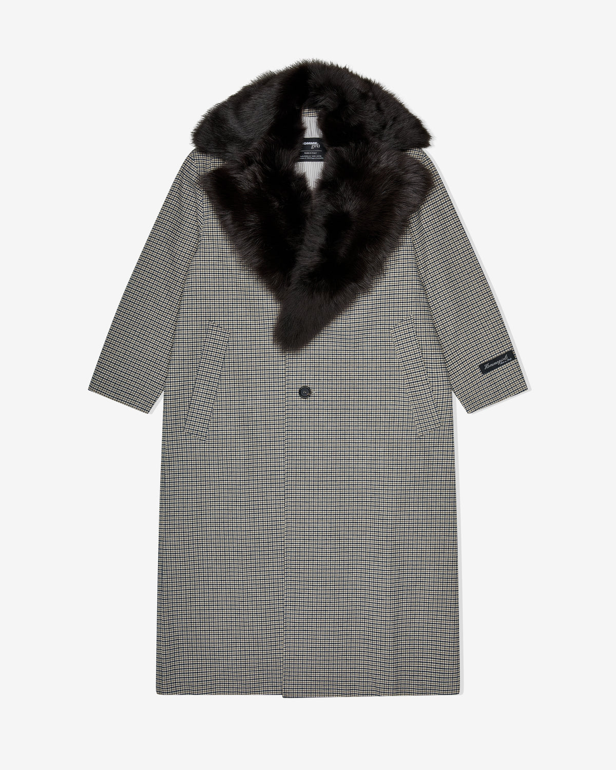 Mac Coat with Shearling Collar in Check Plaid