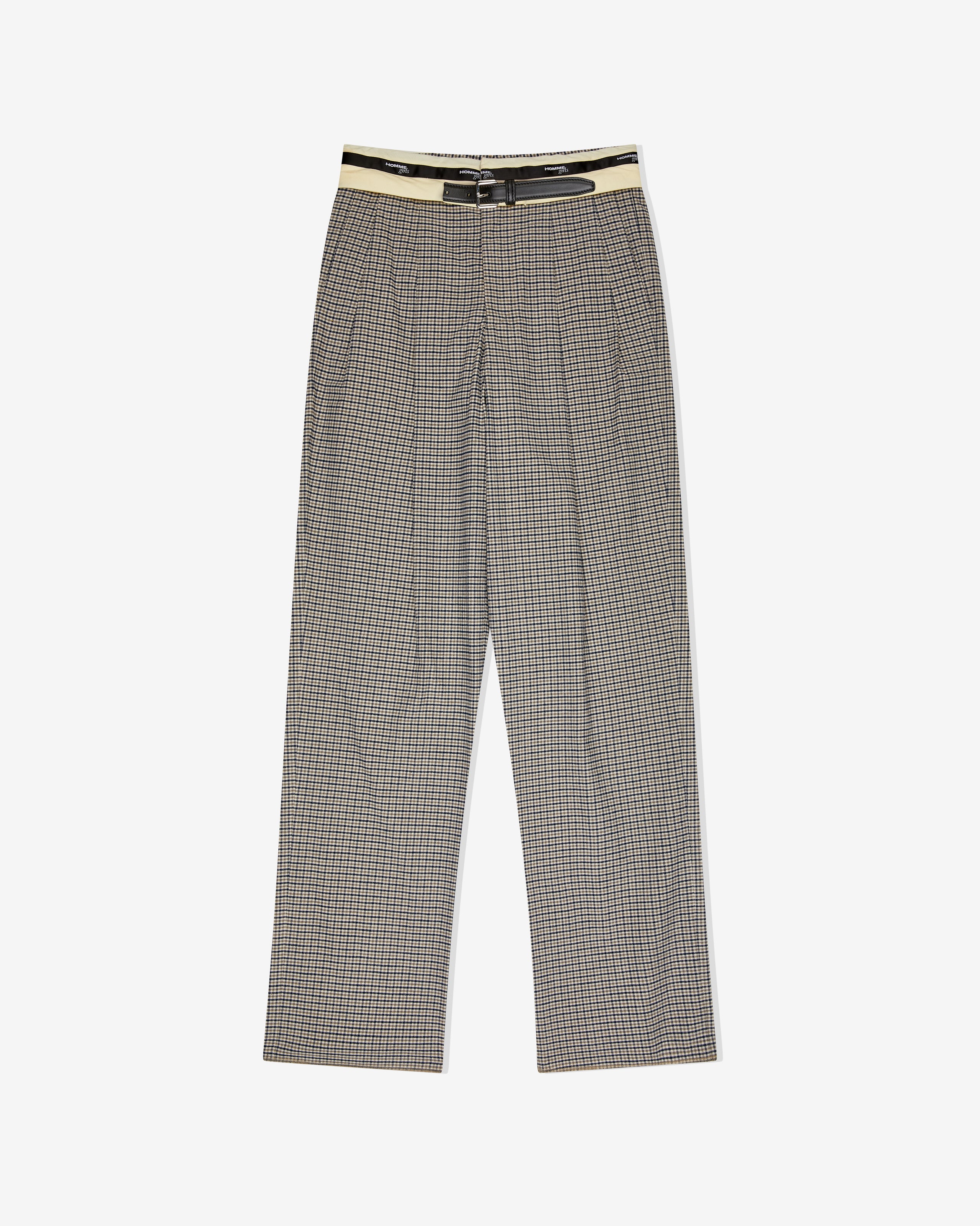 Flip Waist Pant with Belt in Check Plaid