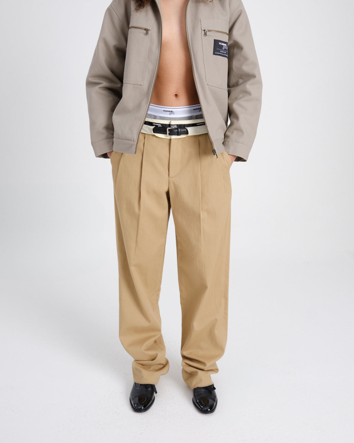 Big Pant with Belt in Khaki