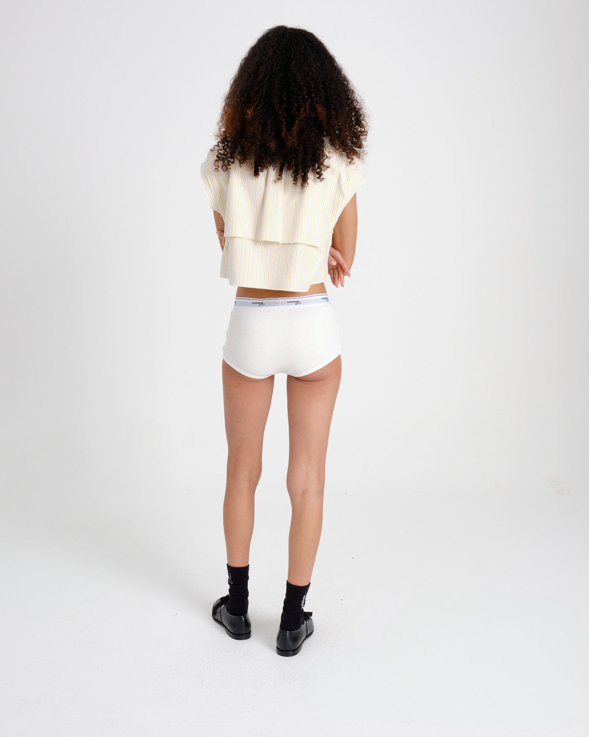 Ribbed Jersey Boy Brief in Off White
