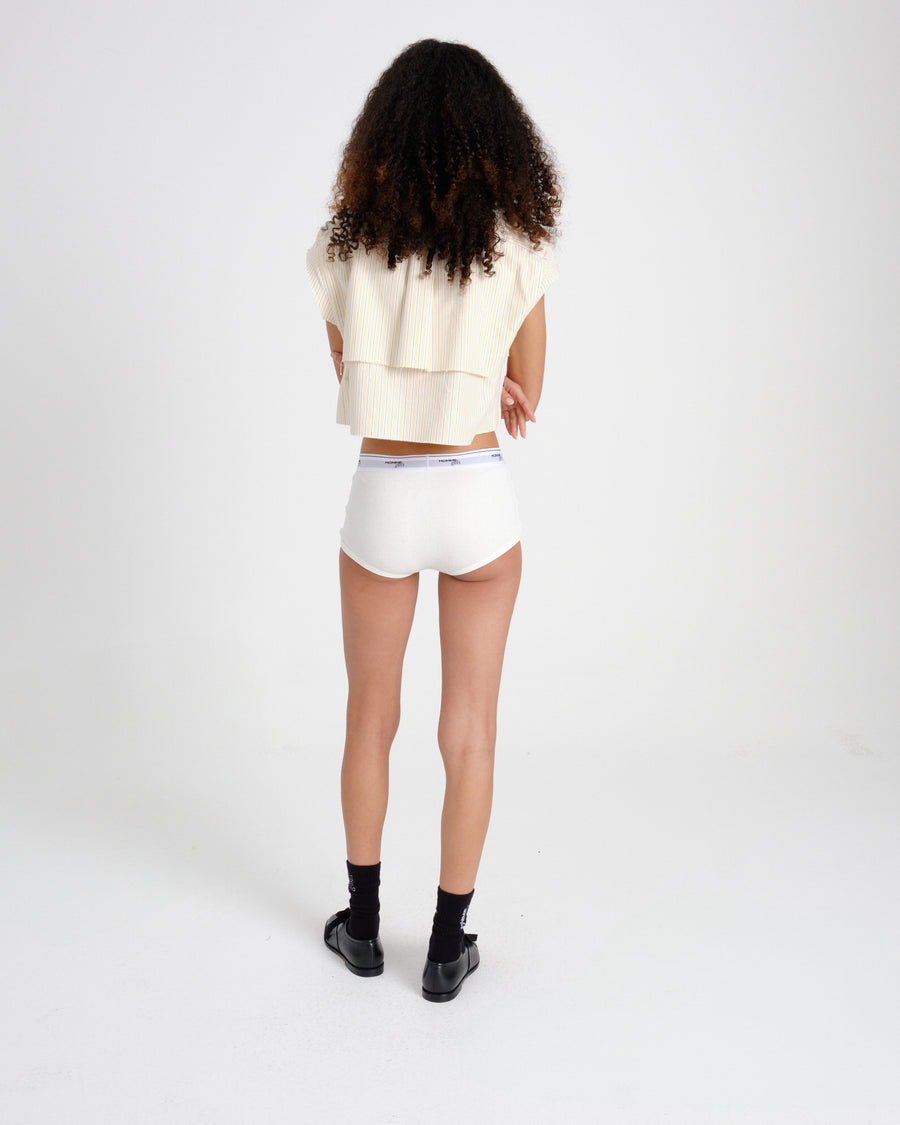 Ribbed Jersey Boy Brief in Off White