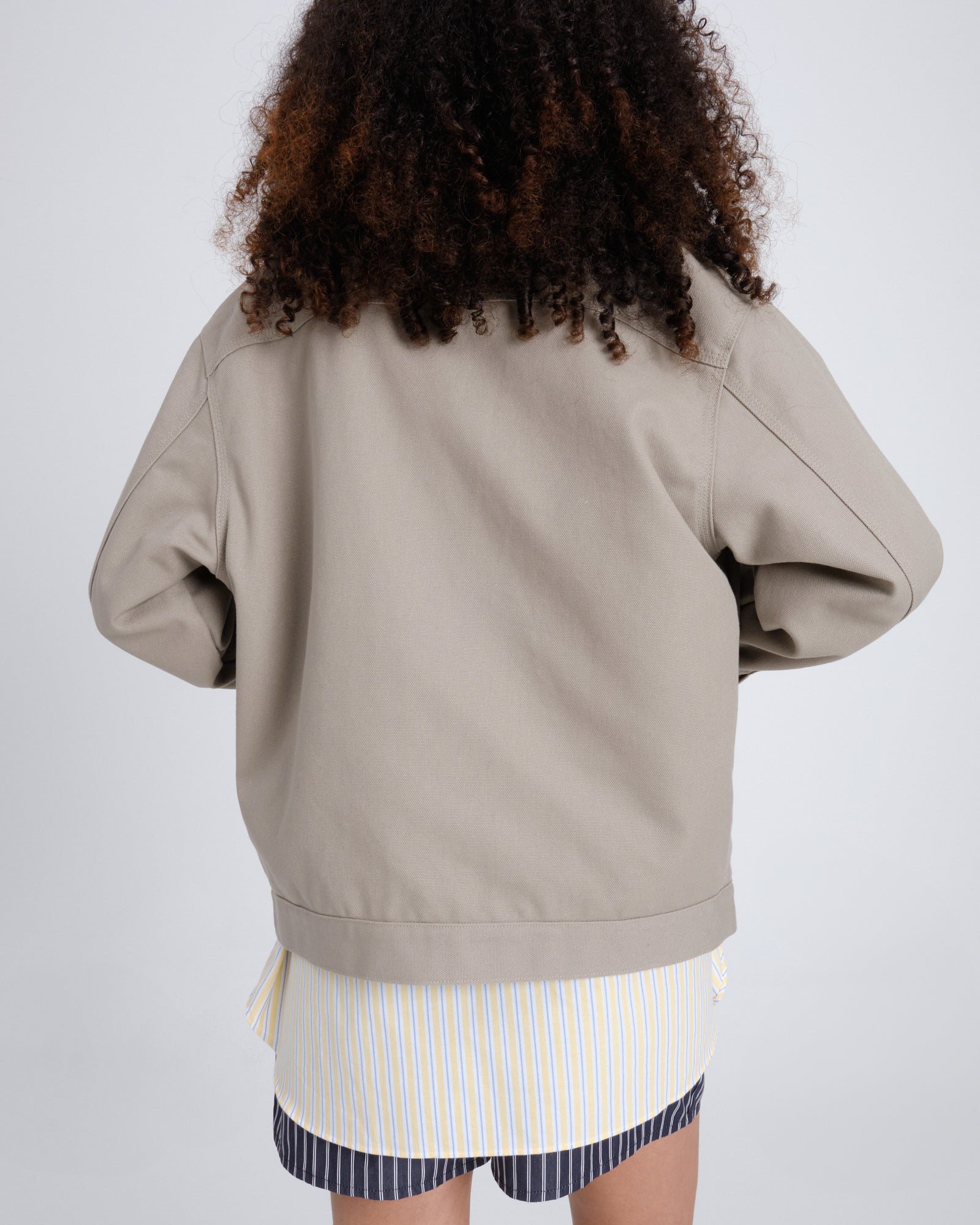 Work Jacket in Grey Canvas