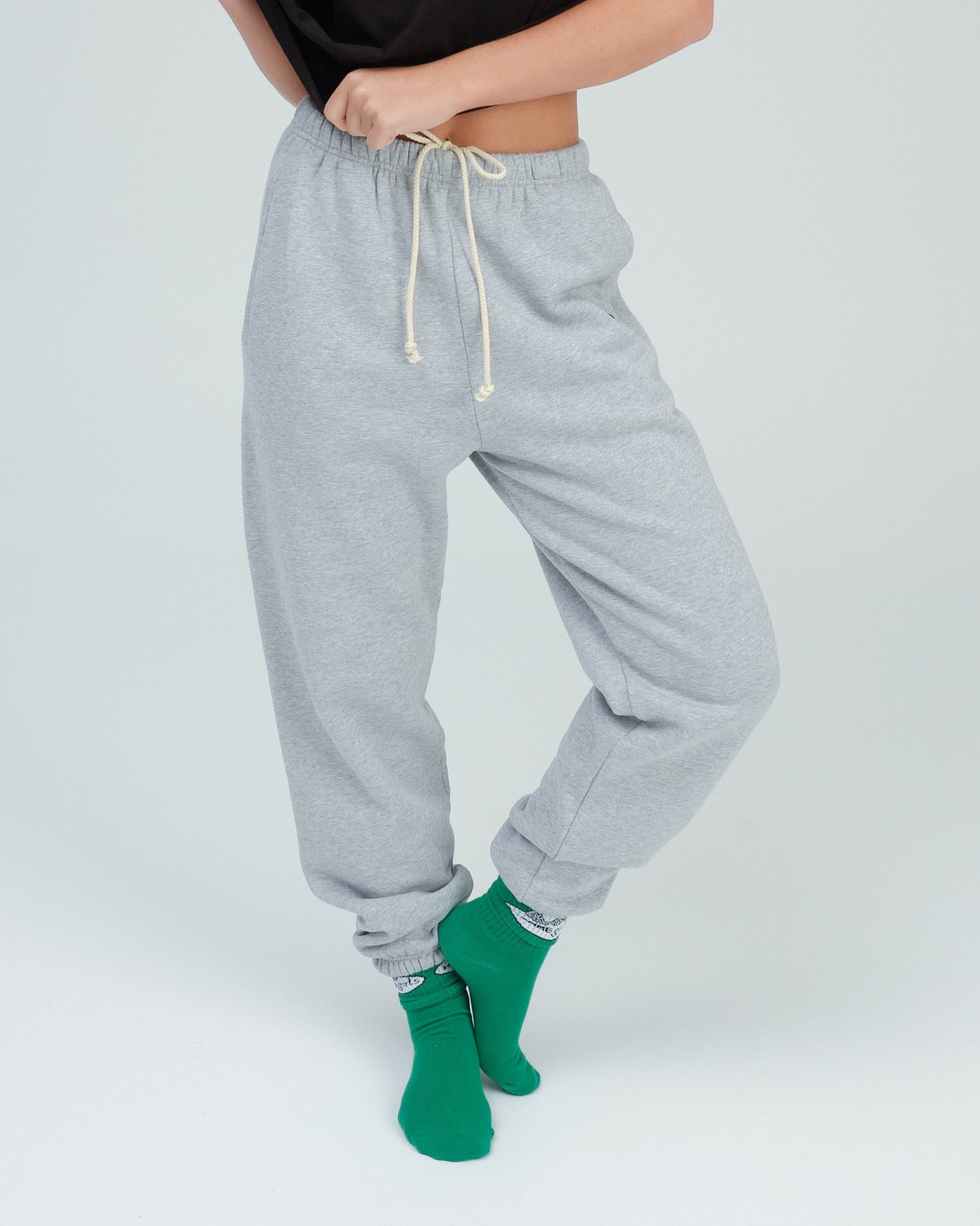 HommeGirls x Fruit Of The Loom Sweatpants in Heather Grey