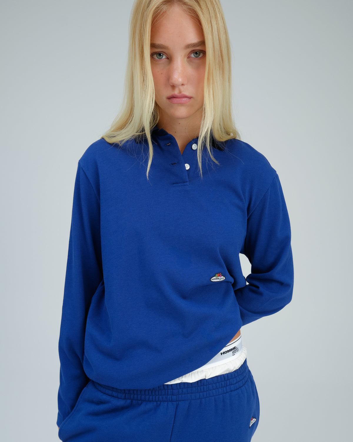 HommeGirls x Fruit Of The Loom Polo in Navy