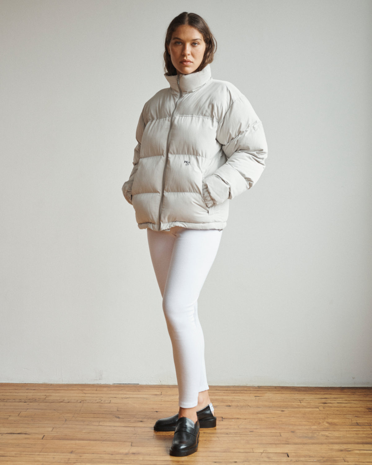 Puffer Jacket in Dove Gray