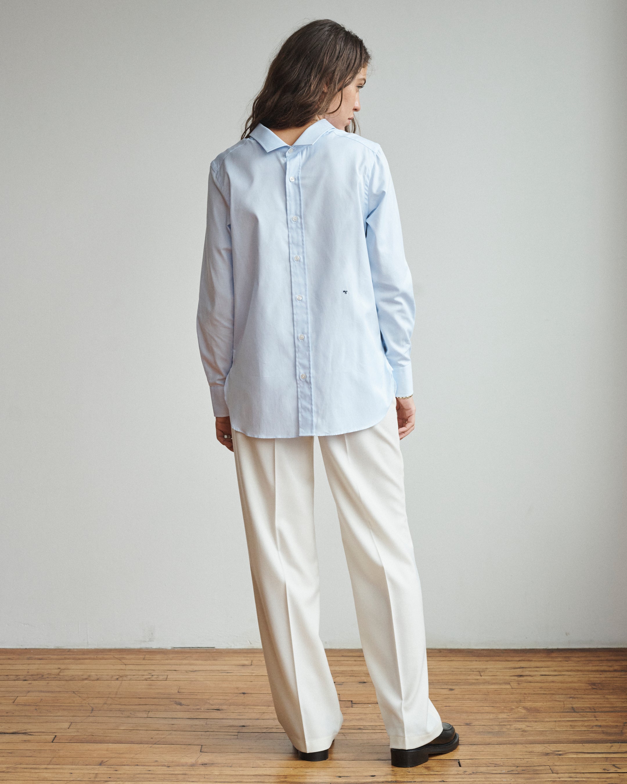 Front Back Shirt in Chambray Blue