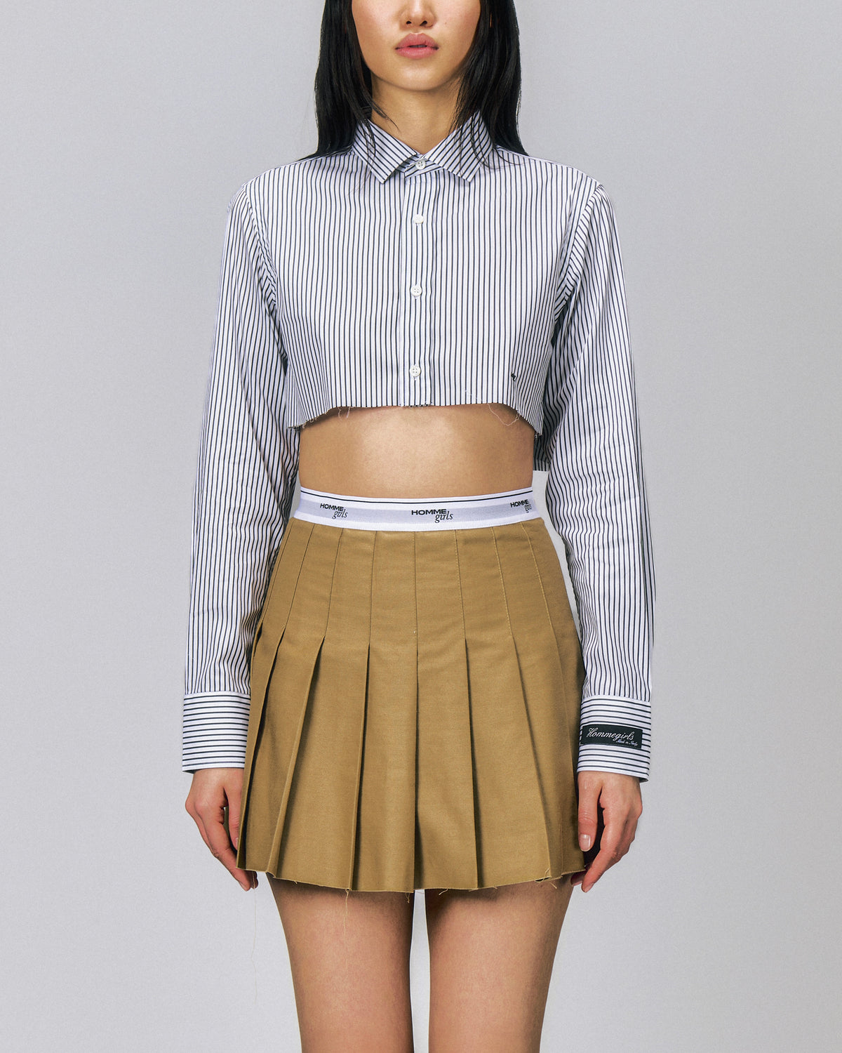 Pleated Khaki Mini Skirt – HOMMEGIRLS