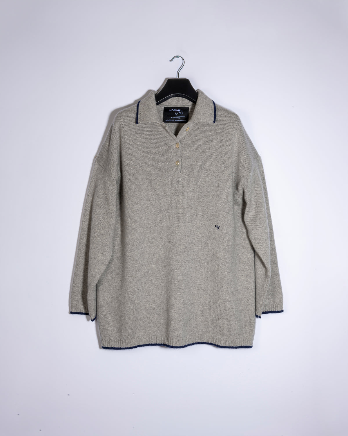 Cashmere Knit Long Sleeve Polo