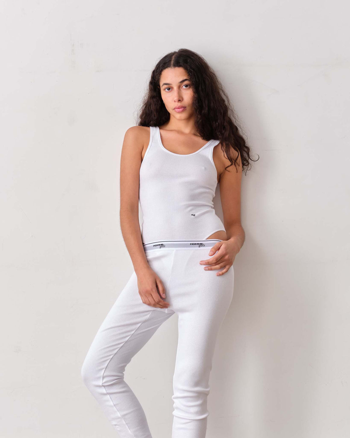 Ribbed Cotton Bodysuit in White